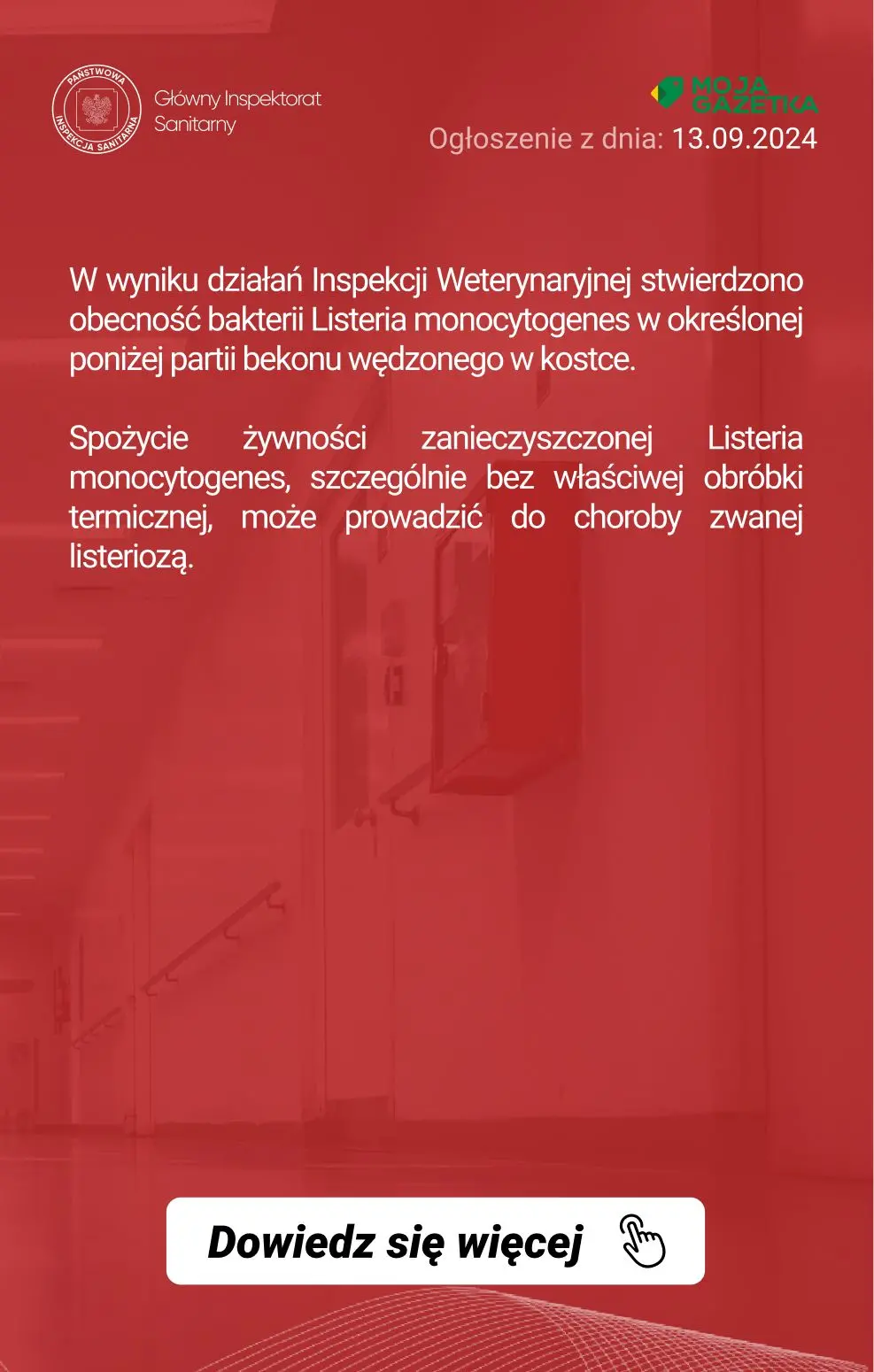 gazetka promocyjna Ostrzeżenia i alerty wykrycie obecności bakterii Listeria monocytogenes w partii bekonu w kostce, wędzonego, wieprzowego - Strona 2