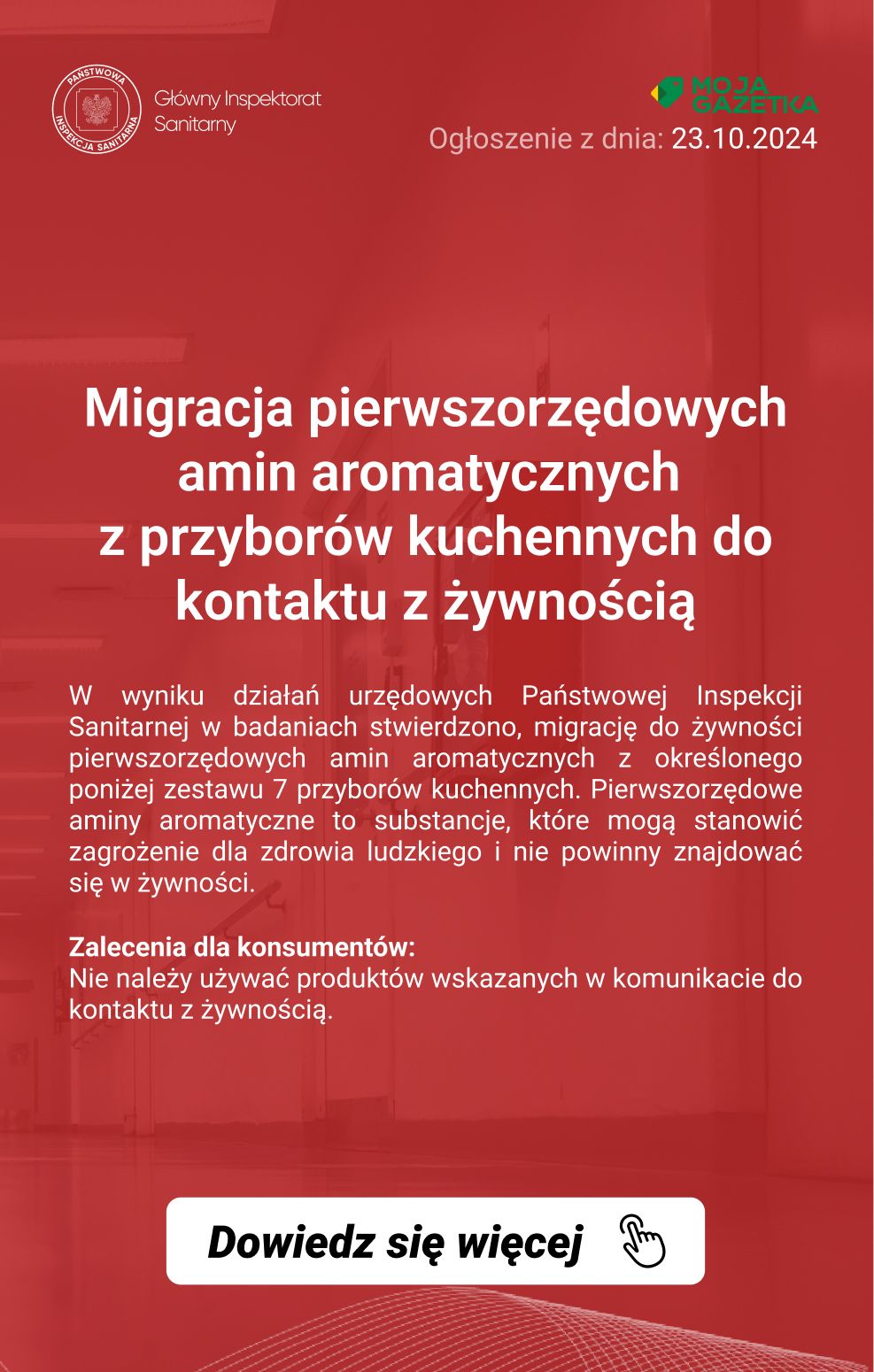 gazetka promocyjna Ostrzeżenia i alerty Ostrzeżenie publiczne dotyczące wyrobu do kontaktu z żywnością: Migracja pierwszorzędowych amin aromatycznych z przyborów kuchennych do kontaktu z żywnością - Strona 2