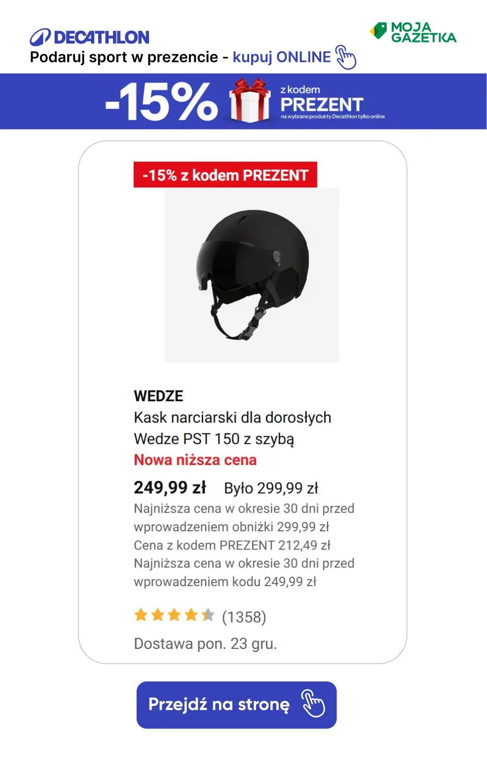 gazetka promocyjna Decathlon Podaruj sobie sport w prezencie ze ZNIŻKĄ 15%!!! - Strona 34