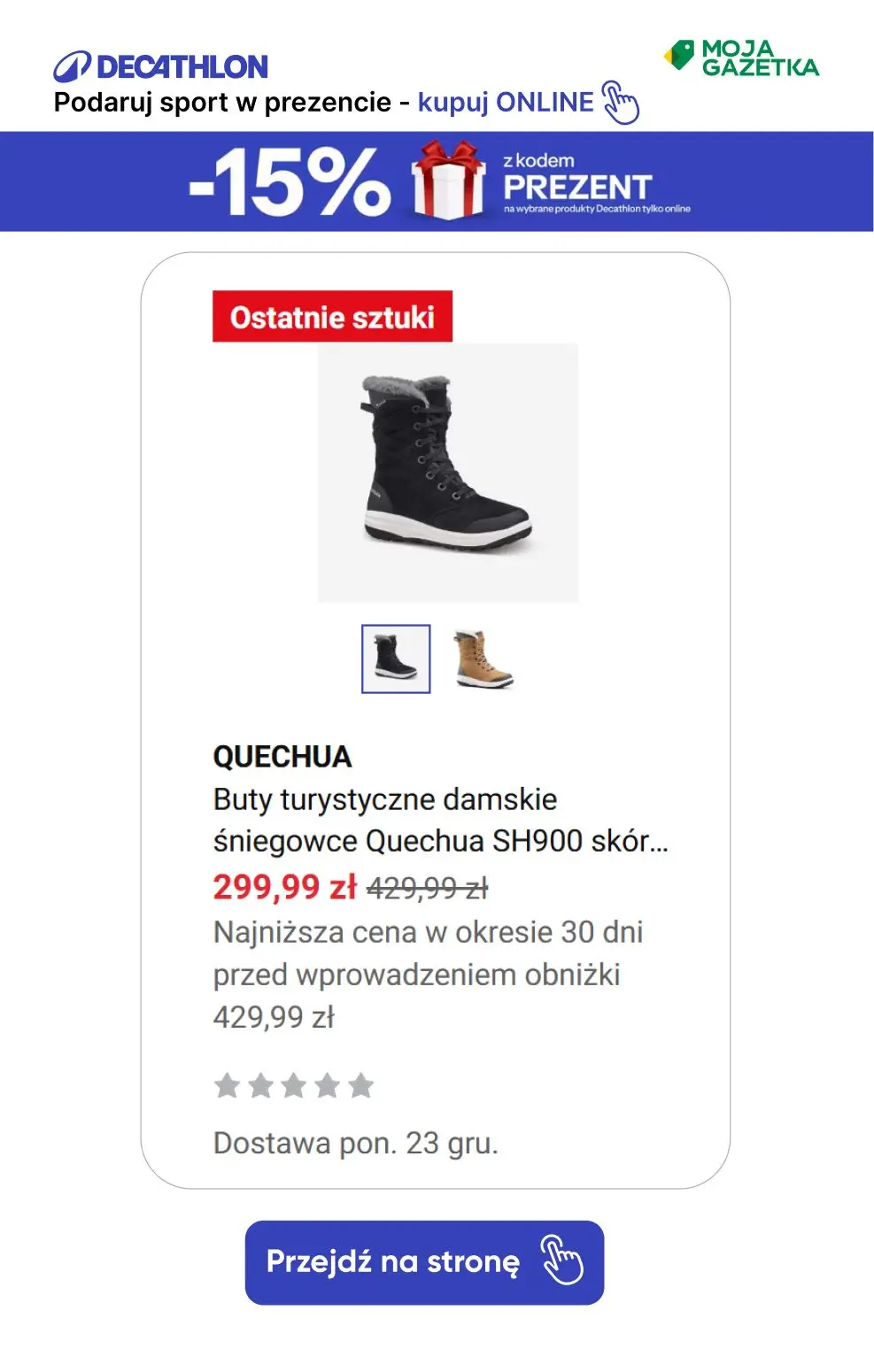 gazetka promocyjna Decathlon Podaruj sobie sport w prezencie ze ZNIŻKĄ 15%!!! - Strona 36