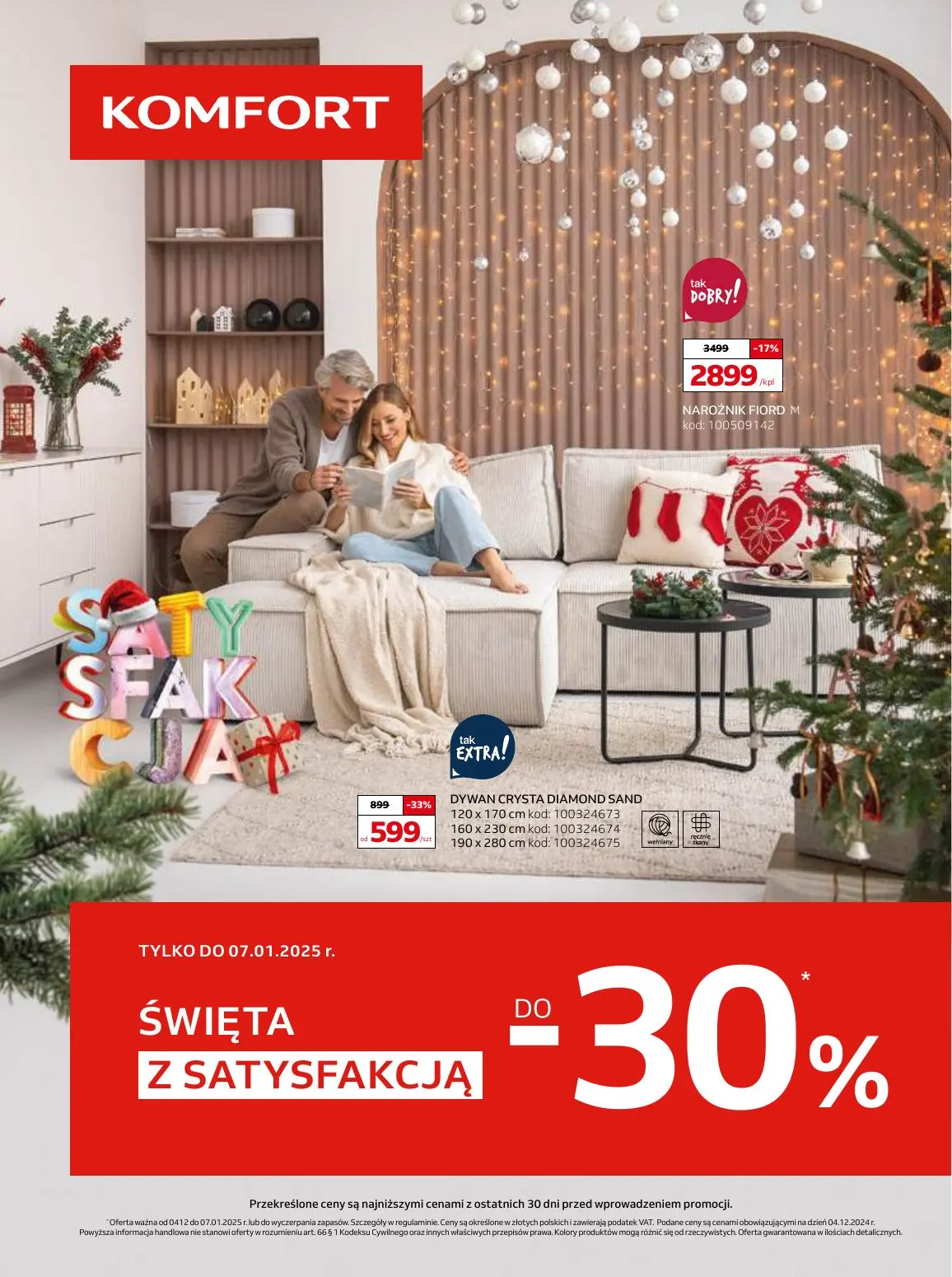 gazetka promocyjna KOMFORT Święta z satysfakcją - Strona 1