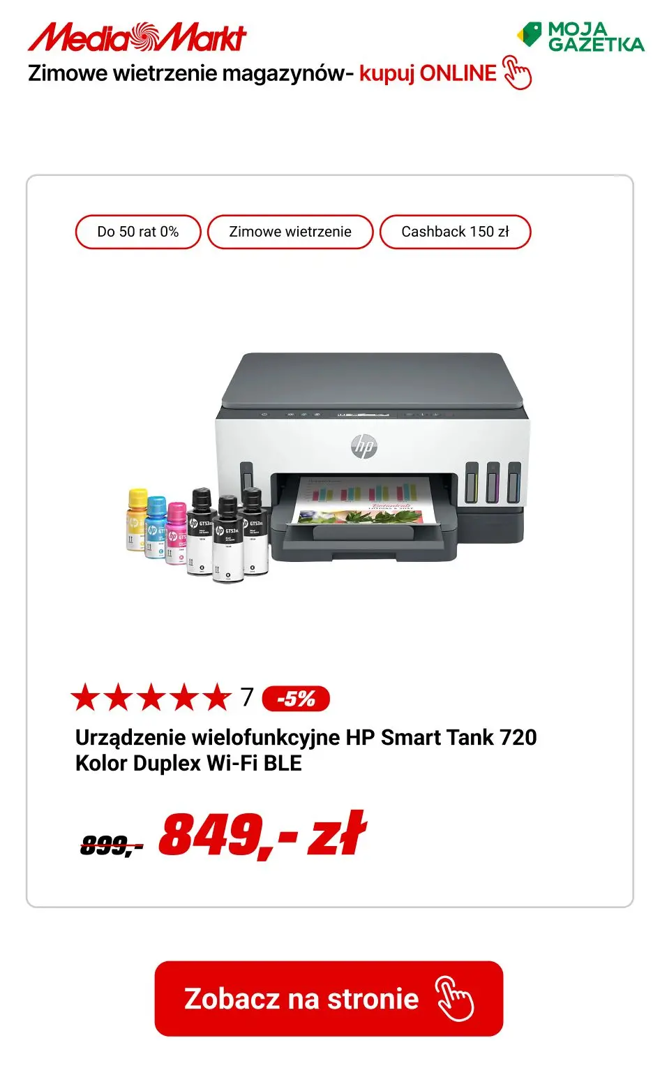 gazetka promocyjna Media Markt Zimowe wietrzenie magazynów! Do 50 rat 0% i pół roku NIE PŁACISZ! - Strona 7