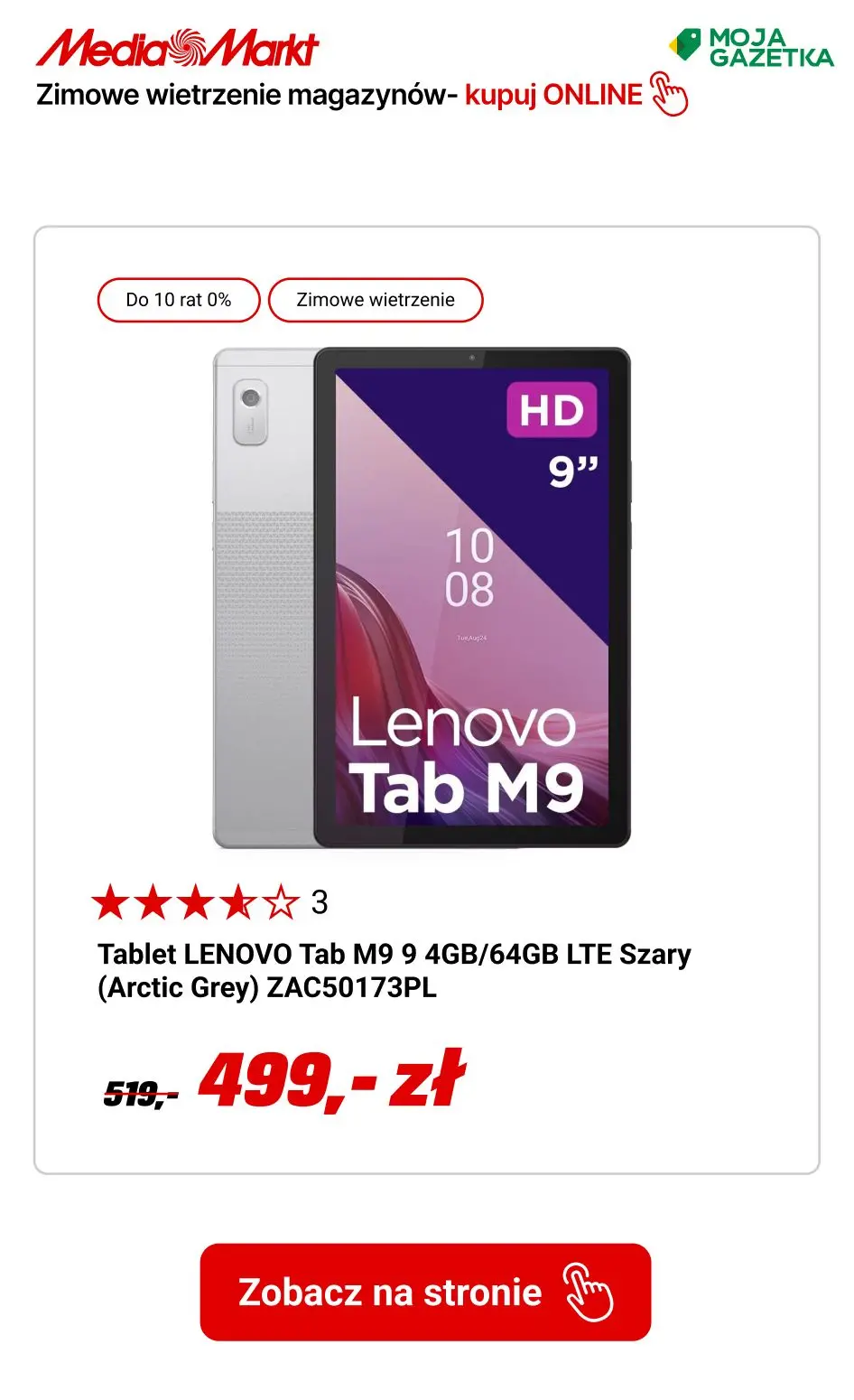 gazetka promocyjna Media Markt Zimowe wietrzenie magazynów! Do 50 rat 0% i pół roku NIE PŁACISZ! - Strona 9