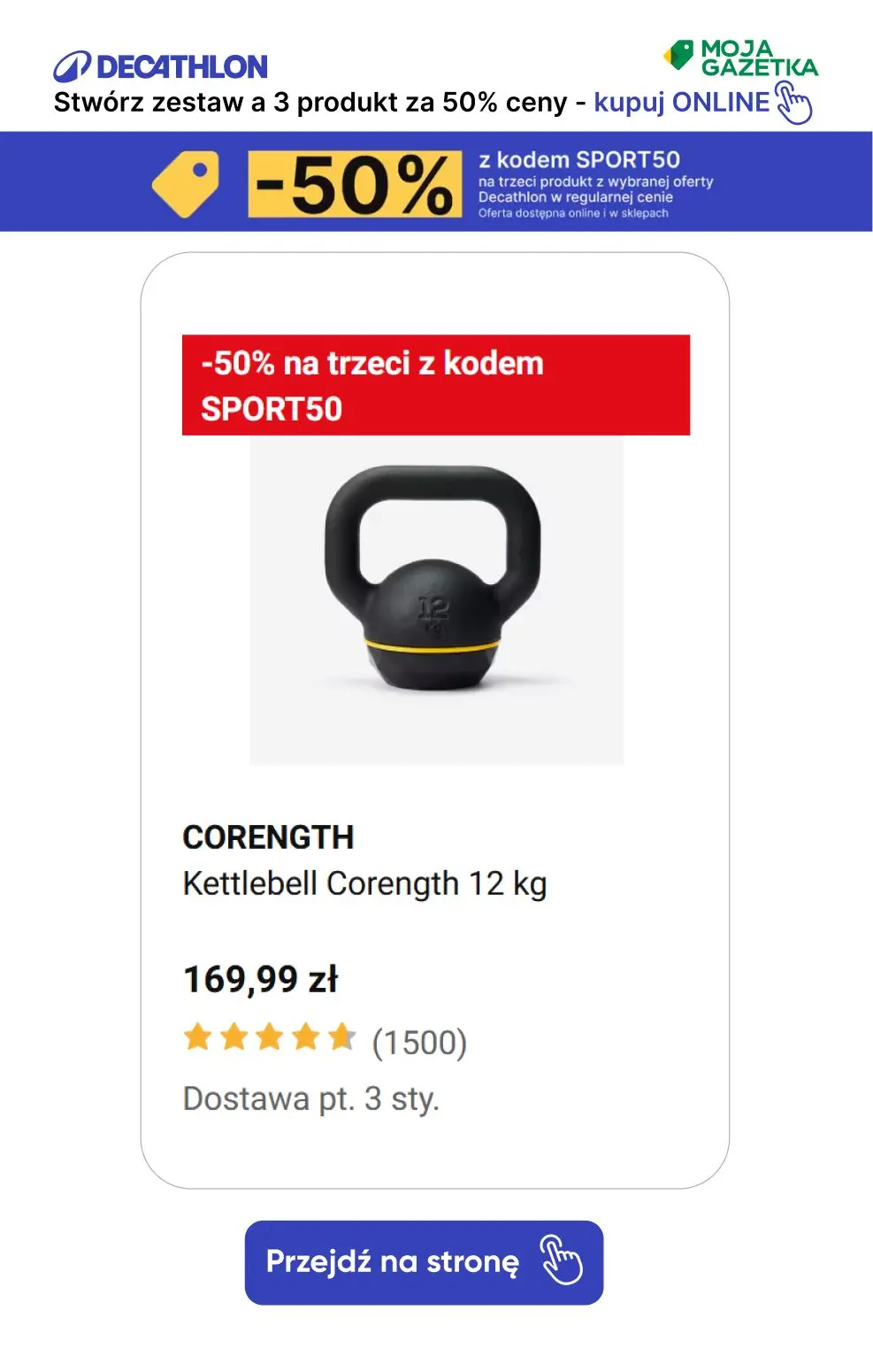 gazetka promocyjna Decathlon -50% z kodem SPORT50 na trzeci produkt z wybranej oferty! - Strona 14