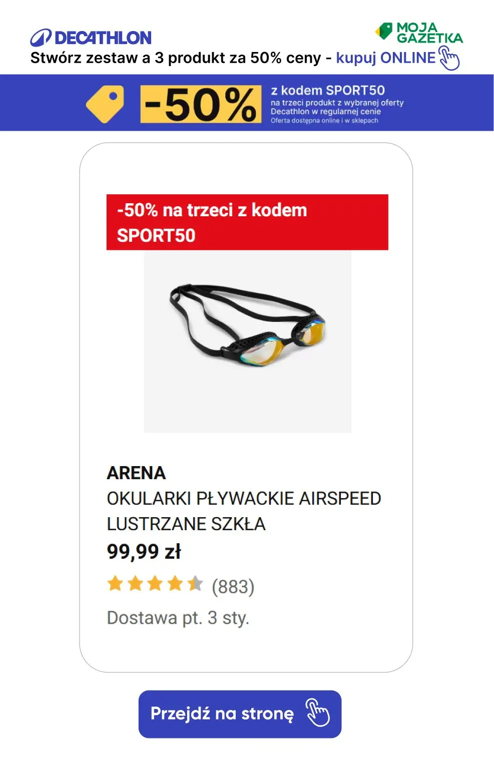 gazetka promocyjna Decathlon -50% z kodem SPORT50 na trzeci produkt z wybranej oferty! - Strona 15