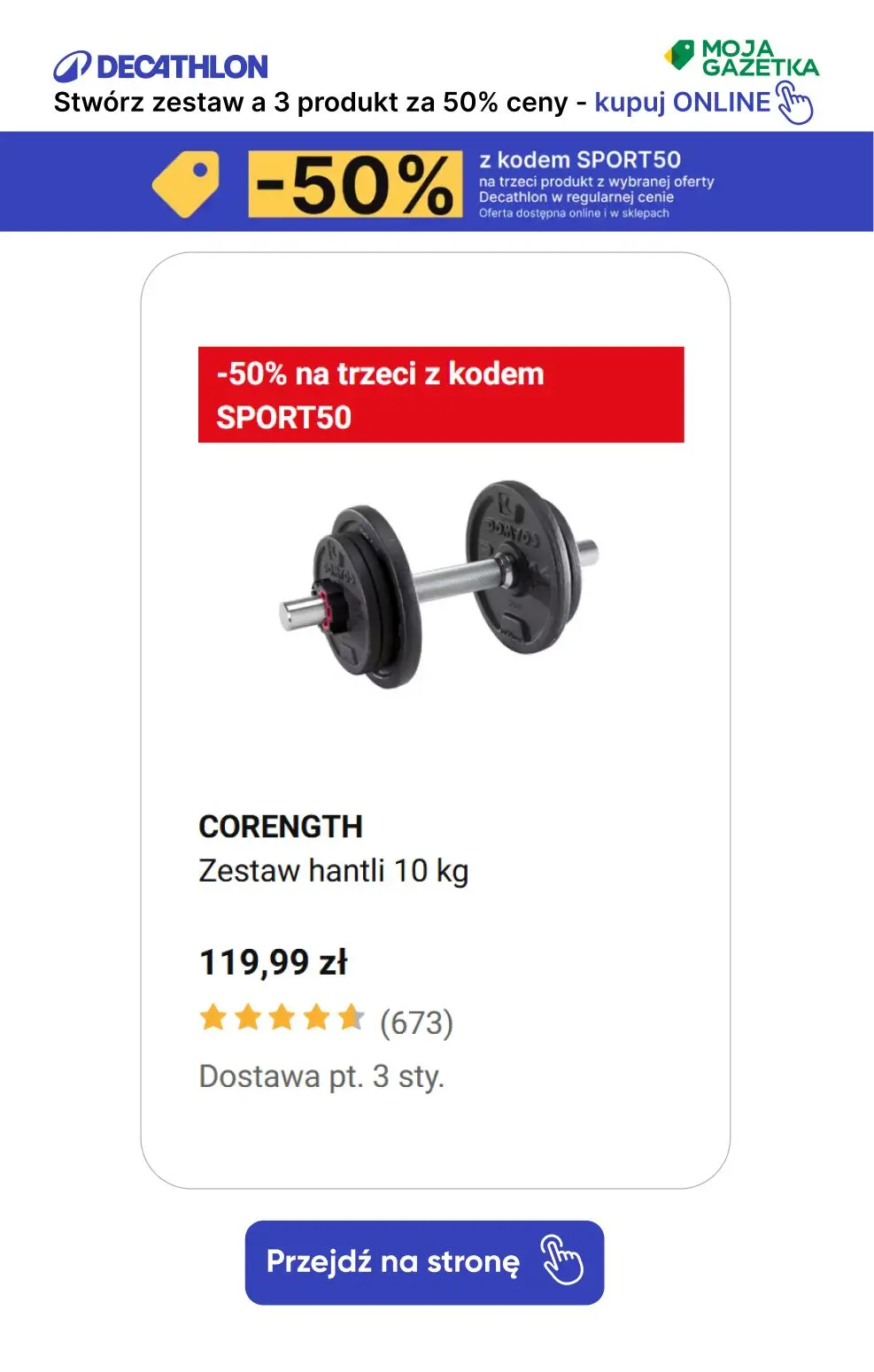 gazetka promocyjna Decathlon -50% z kodem SPORT50 na trzeci produkt z wybranej oferty! - Strona 17