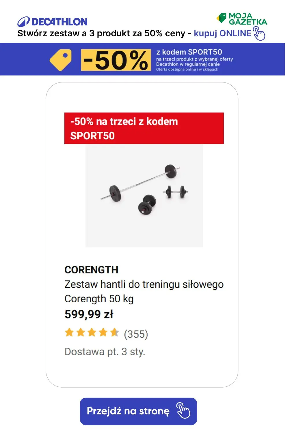 gazetka promocyjna Decathlon -50% z kodem SPORT50 na trzeci produkt z wybranej oferty! - Strona 25