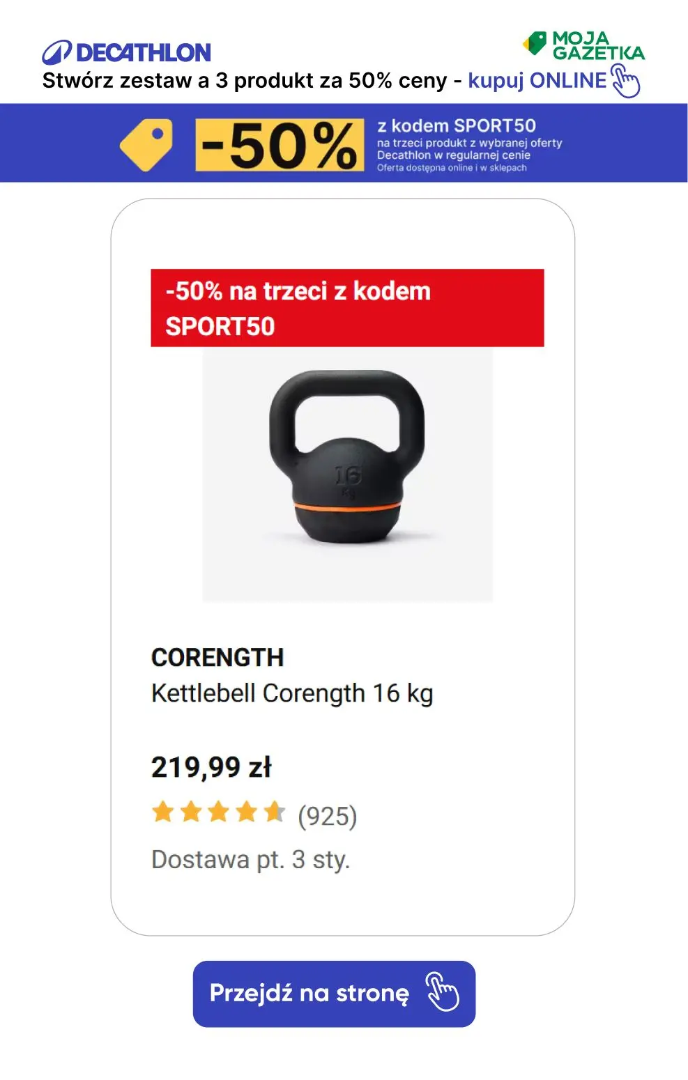 gazetka promocyjna Decathlon -50% z kodem SPORT50 na trzeci produkt z wybranej oferty! - Strona 26