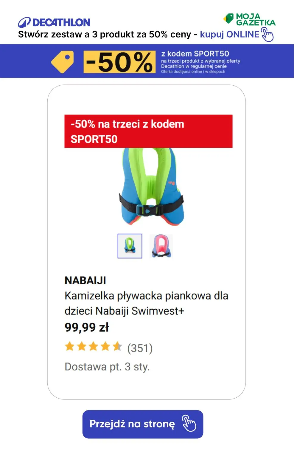 gazetka promocyjna Decathlon -50% z kodem SPORT50 na trzeci produkt z wybranej oferty! - Strona 28