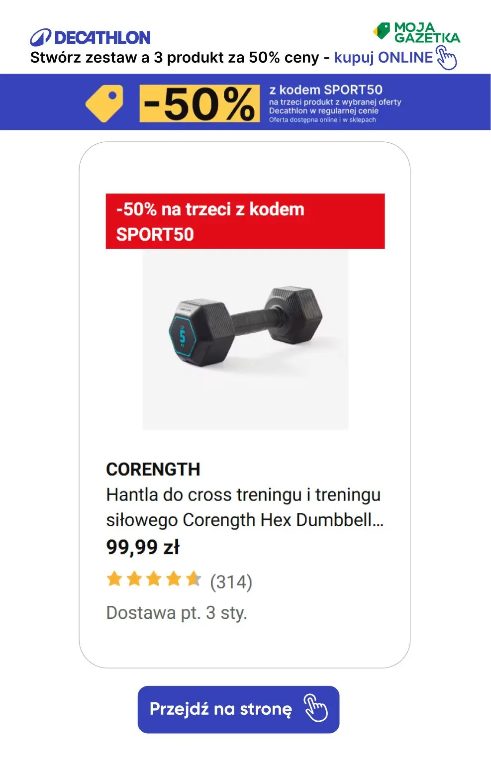 gazetka promocyjna Decathlon -50% z kodem SPORT50 na trzeci produkt z wybranej oferty! - Strona 30