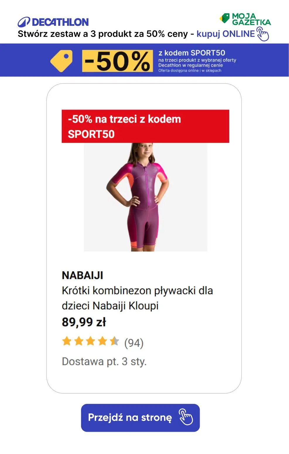 gazetka promocyjna Decathlon -50% z kodem SPORT50 na trzeci produkt z wybranej oferty! - Strona 33