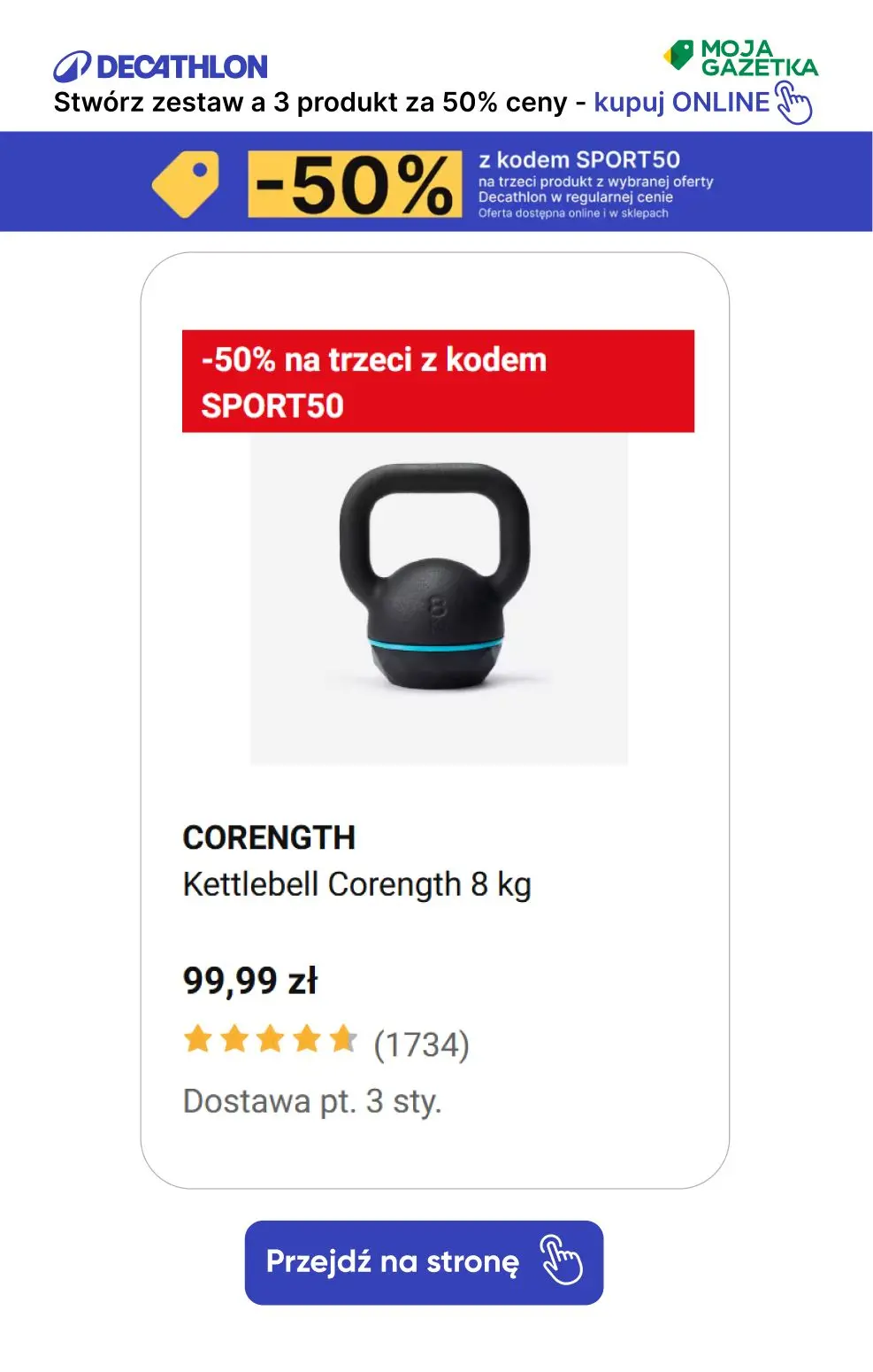 gazetka promocyjna Decathlon -50% z kodem SPORT50 na trzeci produkt z wybranej oferty! - Strona 38