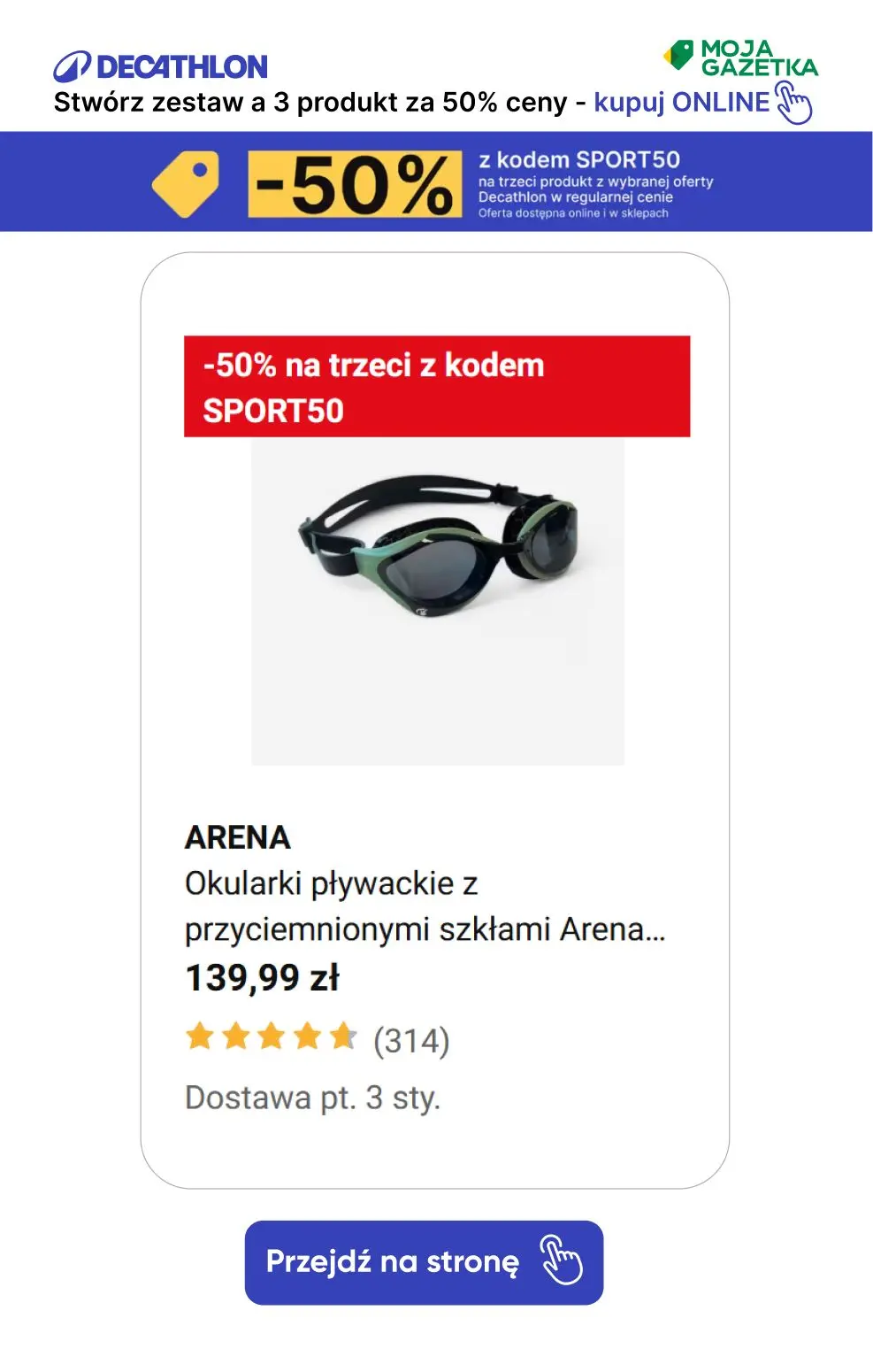 gazetka promocyjna Decathlon -50% z kodem SPORT50 na trzeci produkt z wybranej oferty! - Strona 40