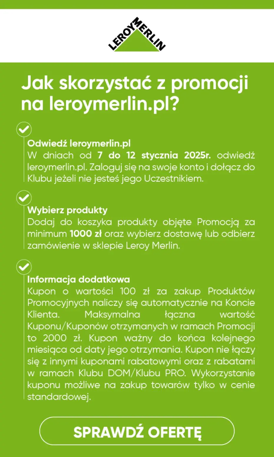 gazetka promocyjna Leroy Merlin Tydzień paneli i drzwi - 100zł za każde wydane 1000zł! - Strona 2