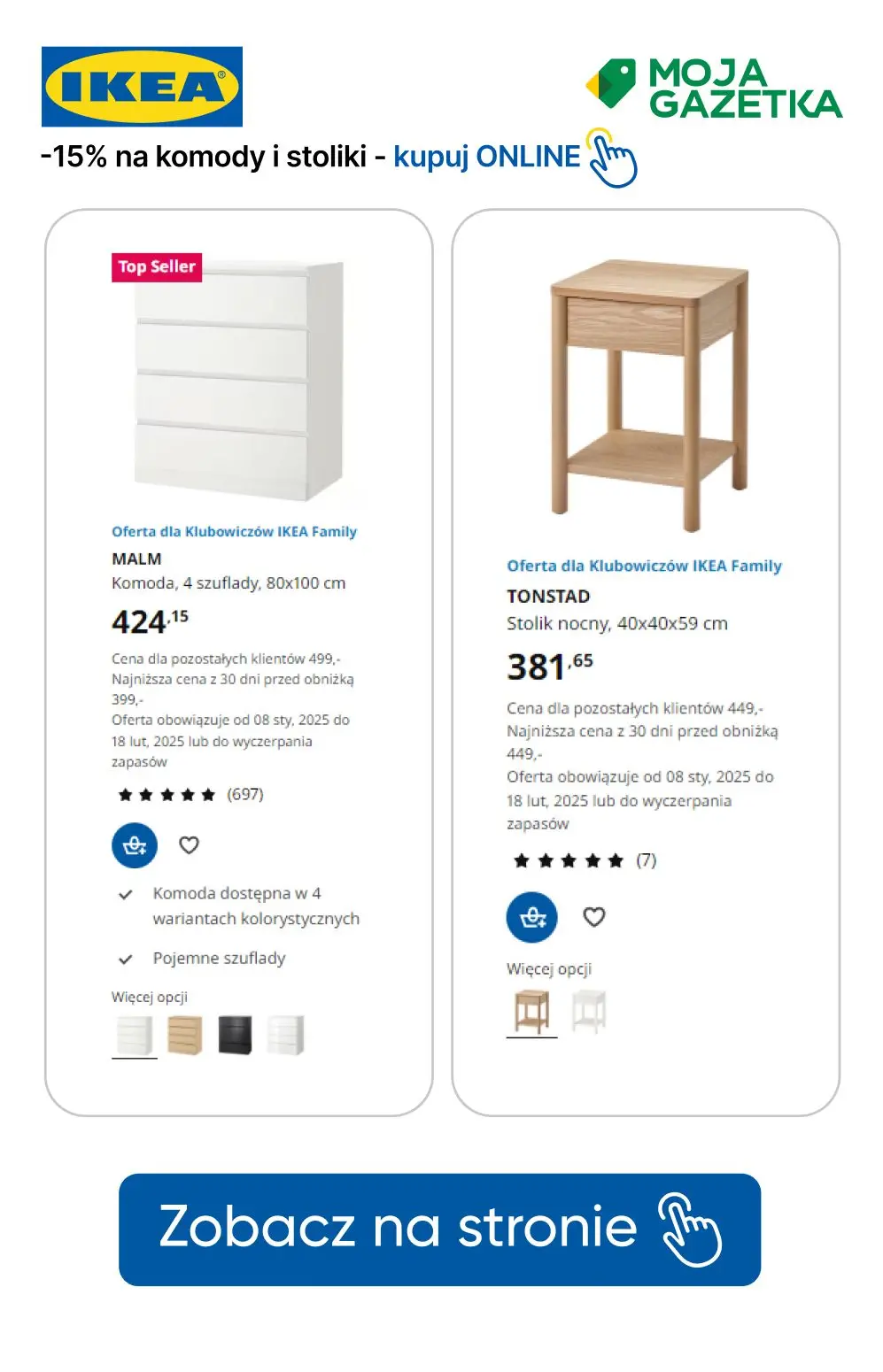 gazetka promocyjna IKEA Wejdź do Klubu i zgarnij zniżkę na komody i stoliki! - Strona 2