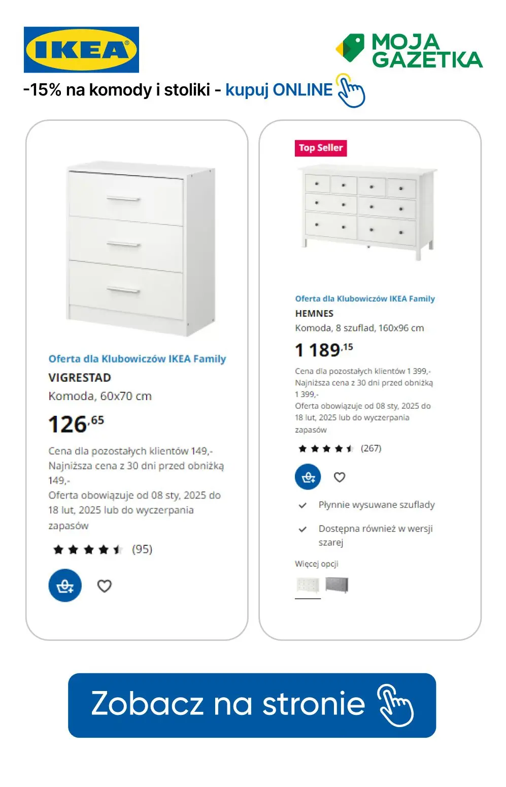 gazetka promocyjna IKEA Wejdź do Klubu i zgarnij zniżkę na komody i stoliki! - Strona 5