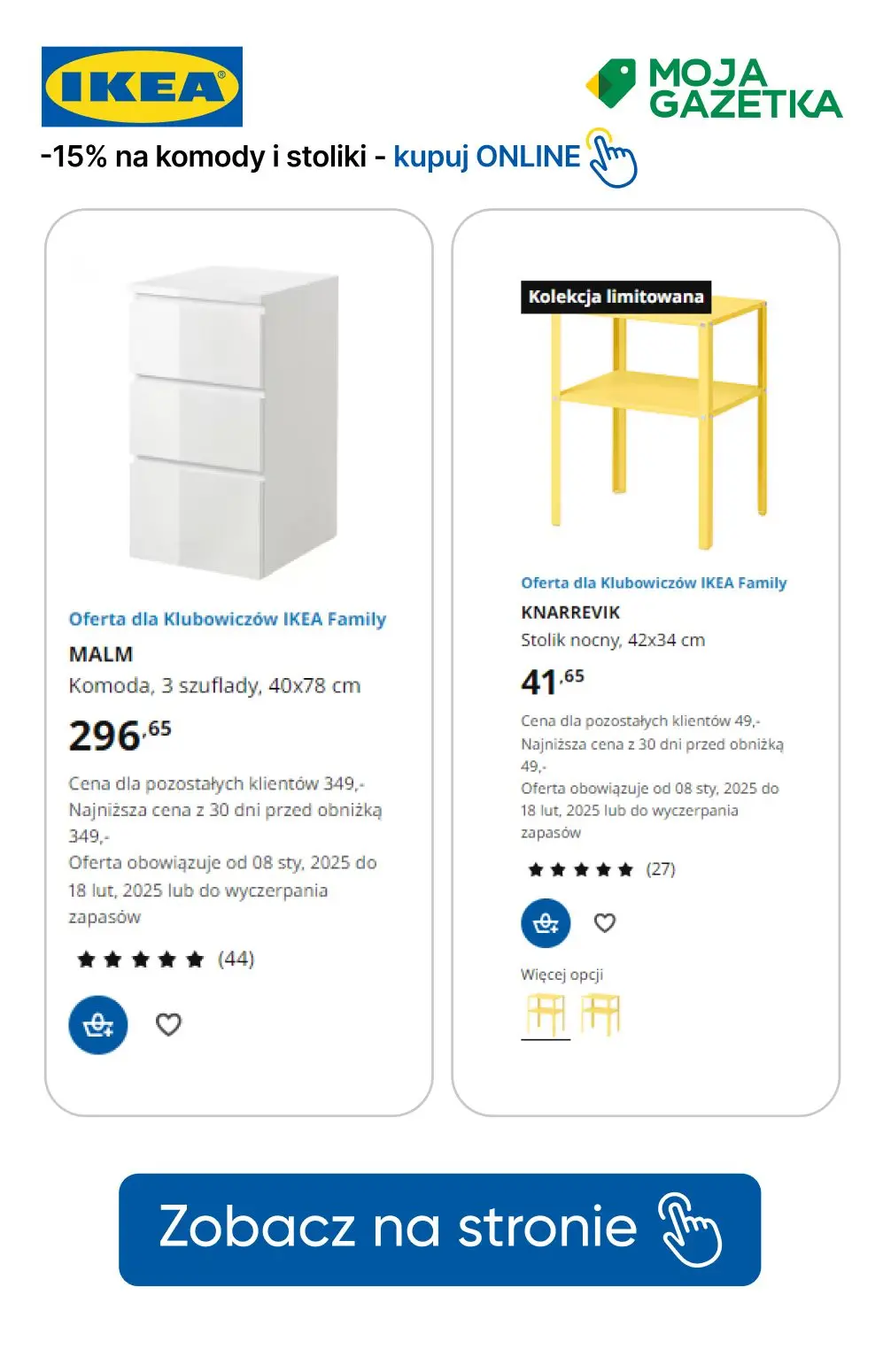 gazetka promocyjna IKEA Wejdź do Klubu i zgarnij zniżkę na komody i stoliki! - Strona 22