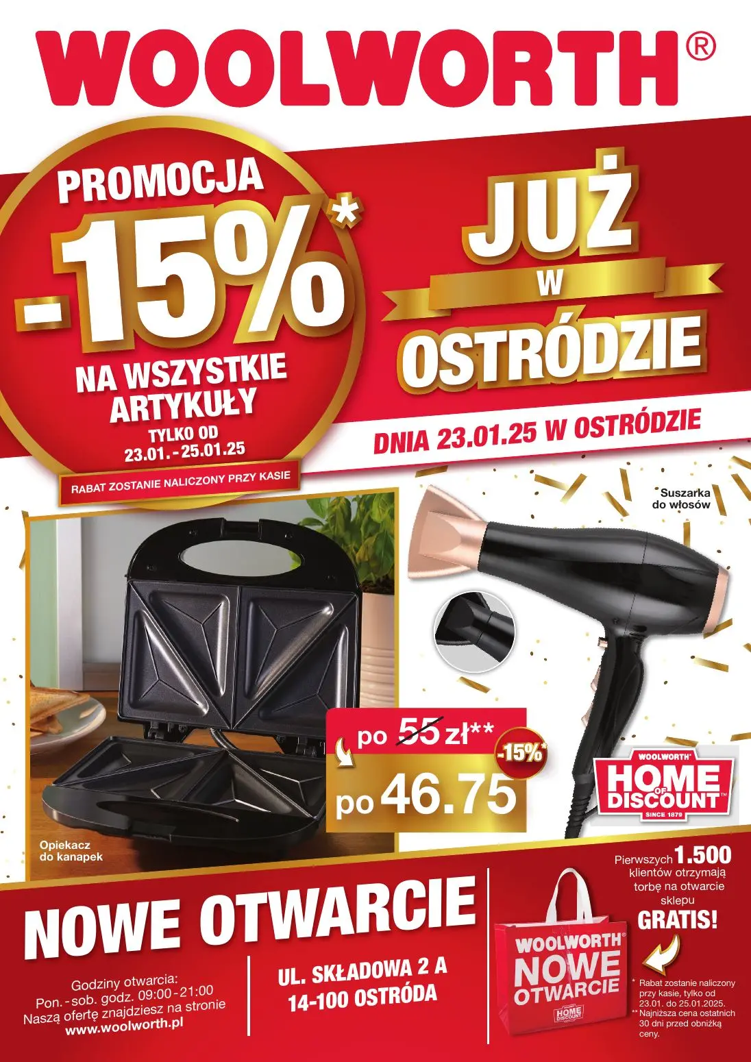 gazetka promocyjna WOOLWORTH Ostróda - Nowe otwarcie - Strona 1