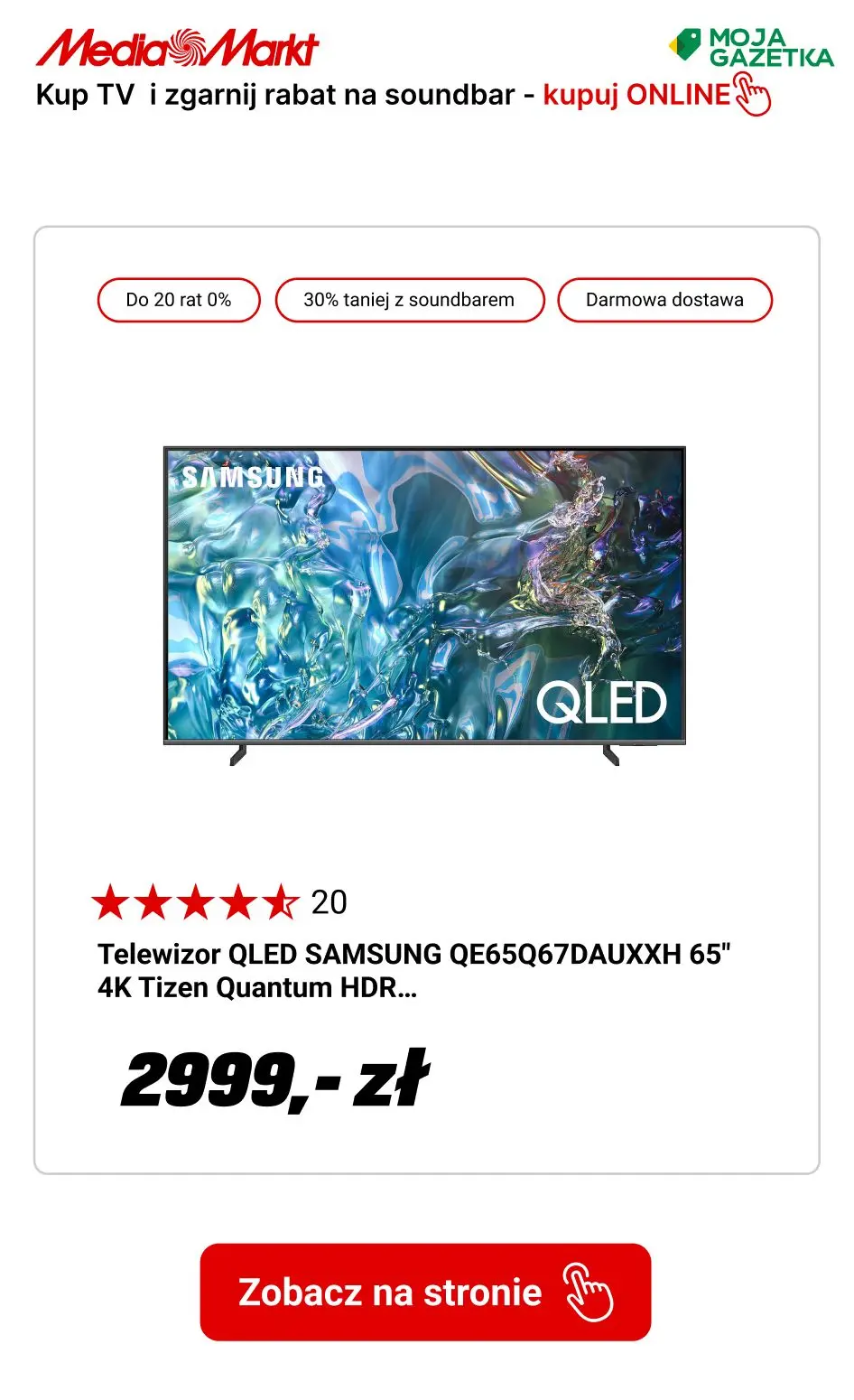 gazetka promocyjna Media Markt Kup wybrany TV Samsung i otrzymaj rabat 30% na soundbar! - Strona 3