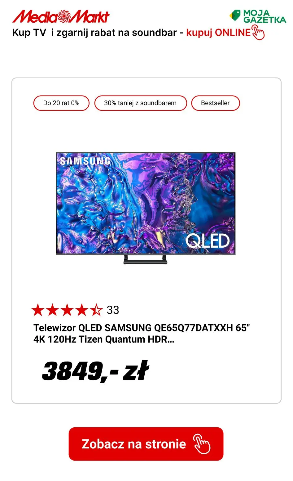 gazetka promocyjna Media Markt Kup wybrany TV Samsung i otrzymaj rabat 30% na soundbar! - Strona 5