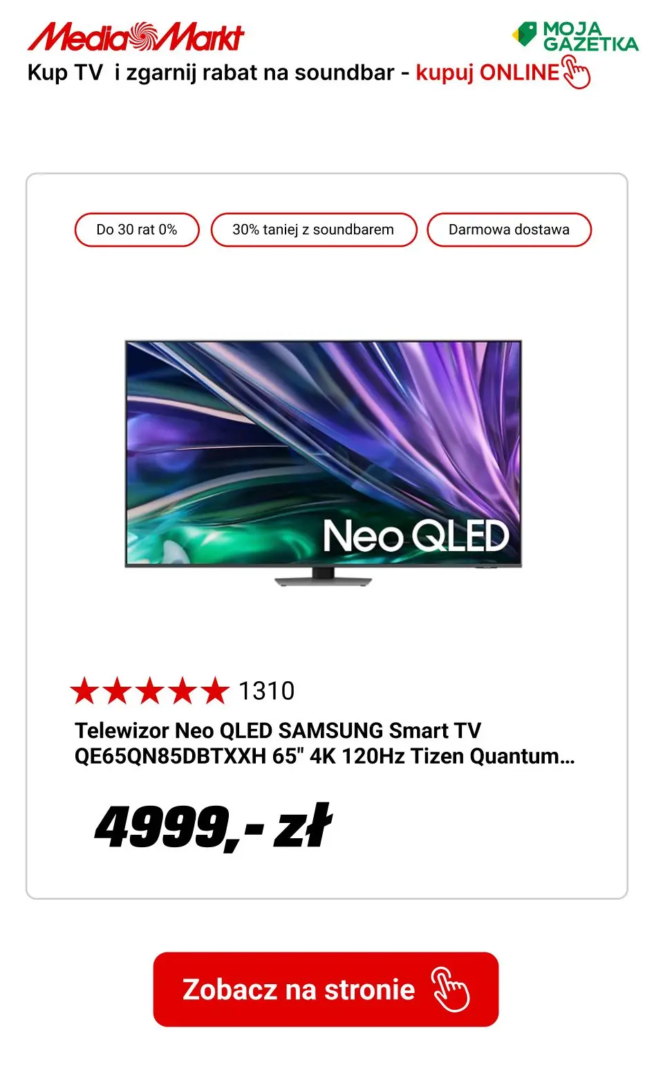 gazetka promocyjna Media Markt Kup wybrany TV Samsung i otrzymaj rabat 30% na soundbar! - Strona 6