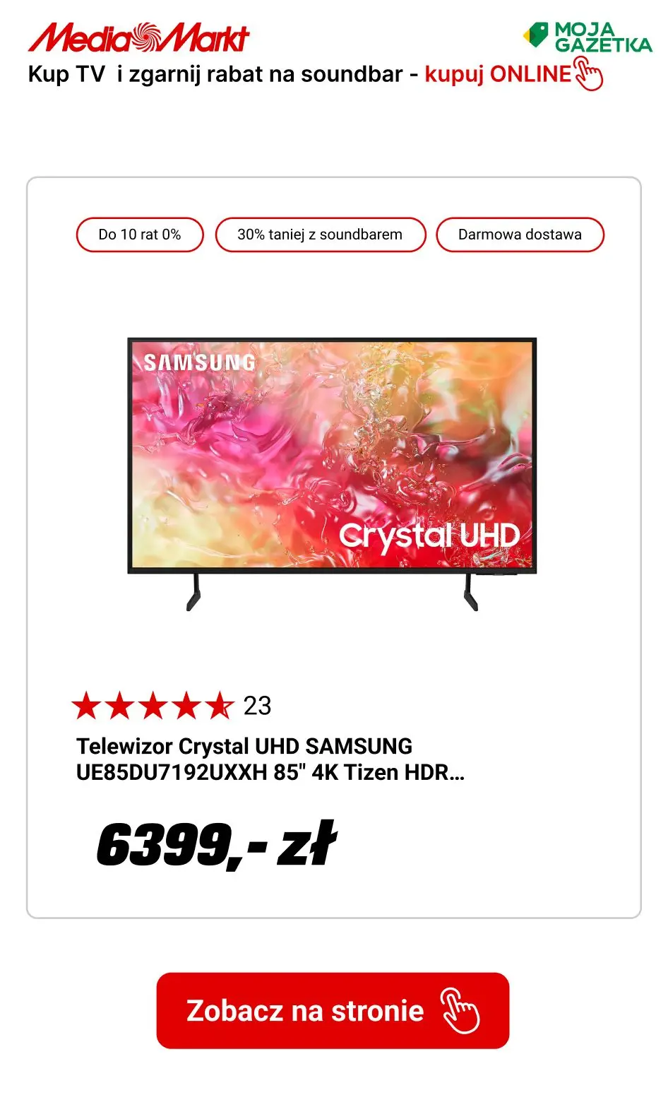 gazetka promocyjna Media Markt Kup wybrany TV Samsung i otrzymaj rabat 30% na soundbar! - Strona 12