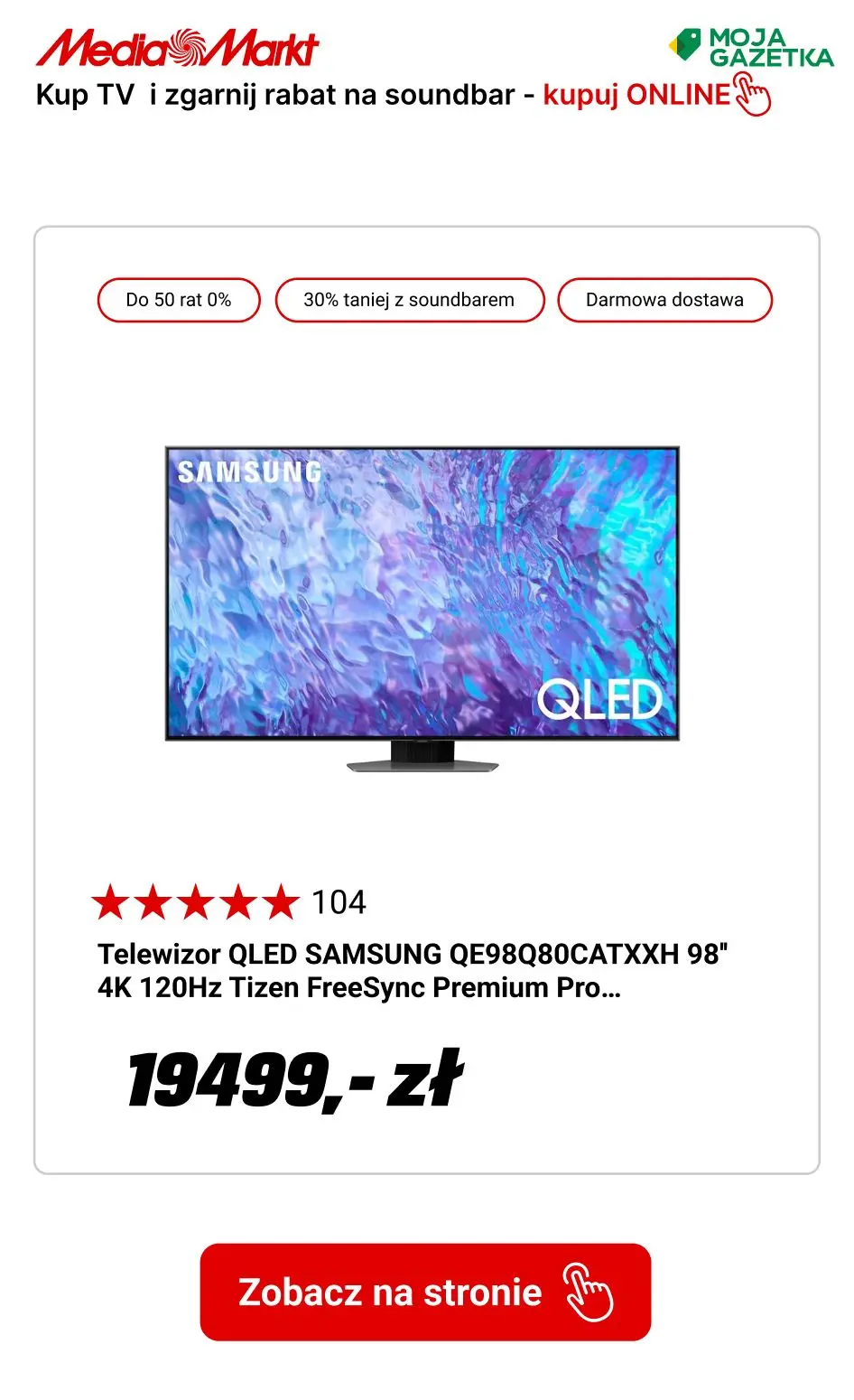 gazetka promocyjna Media Markt Kup wybrany TV Samsung i otrzymaj rabat 30% na soundbar! - Strona 14