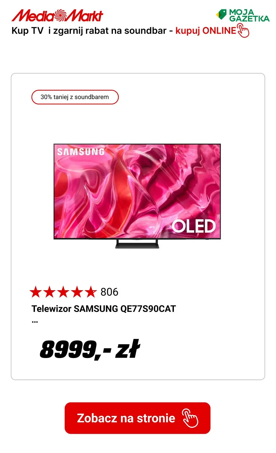 gazetka promocyjna Media Markt Kup wybrany TV Samsung i otrzymaj rabat 30% na soundbar! - Strona 17