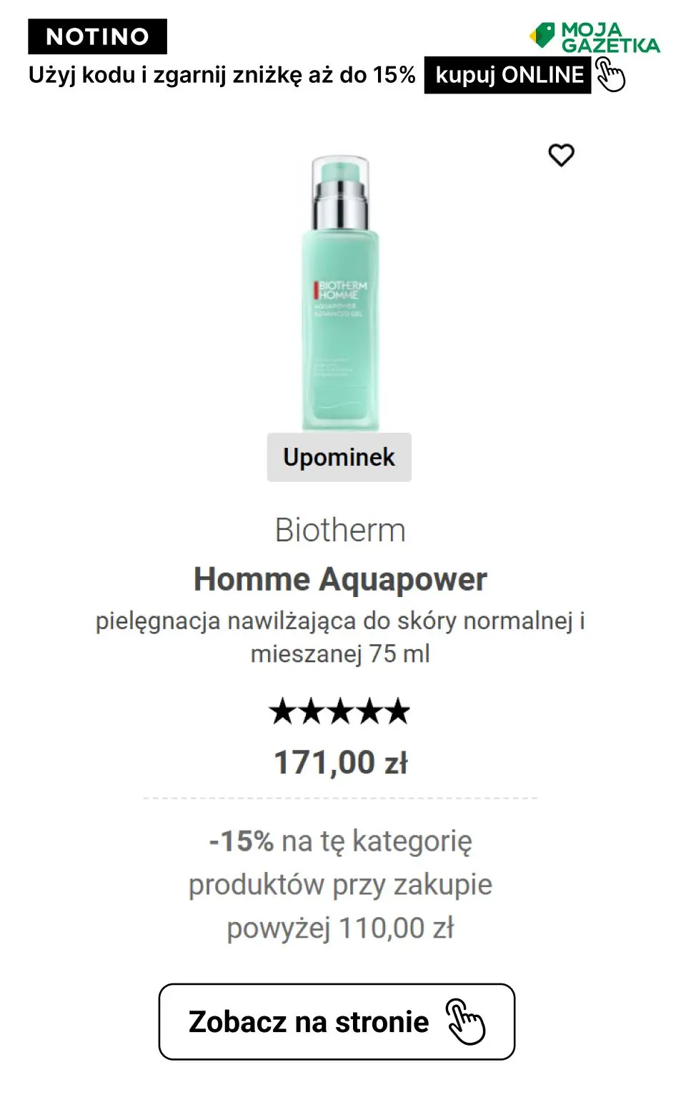 gazetka promocyjna Notino Skorzystaj ze zniżki 15% na zakupy produktów dla mężczyzn powyżej 110 zł z kodem men. - Strona 6