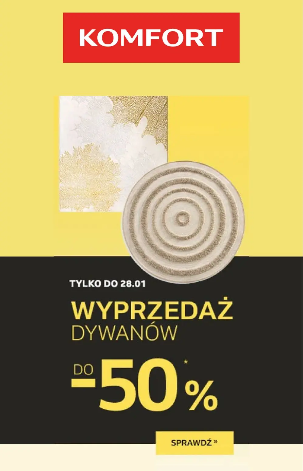 gazetka promocyjna KOMFORT Wyprzedaż dywanów do -50% - Strona 1