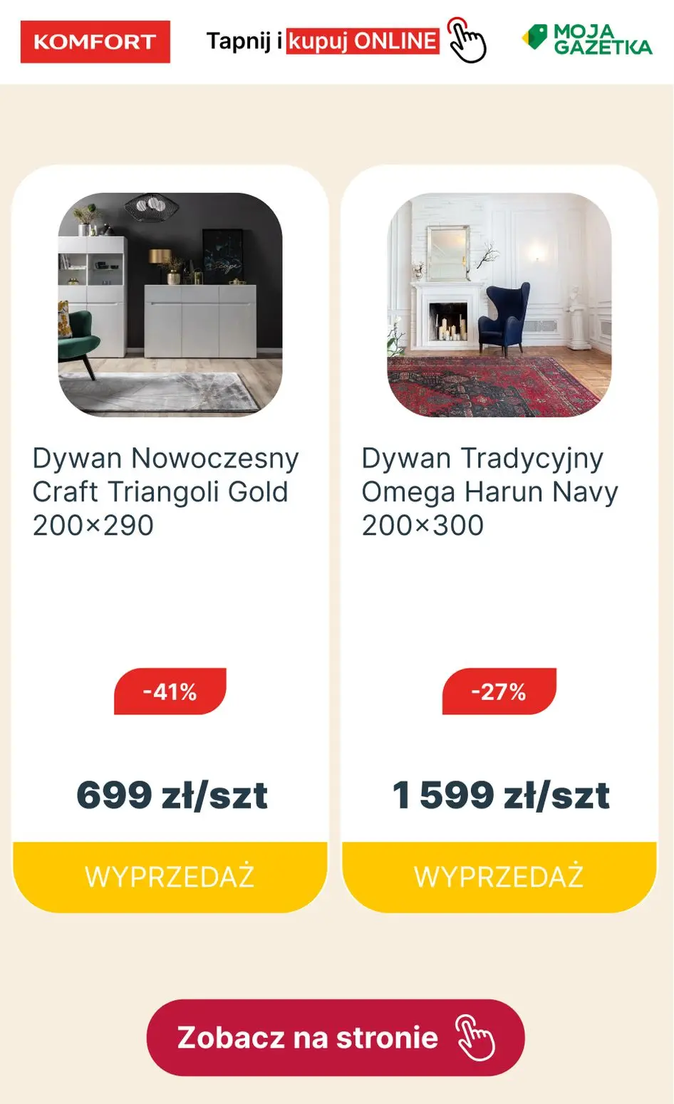 gazetka promocyjna KOMFORT Wyprzedaż dywanów do -50% - Strona 15