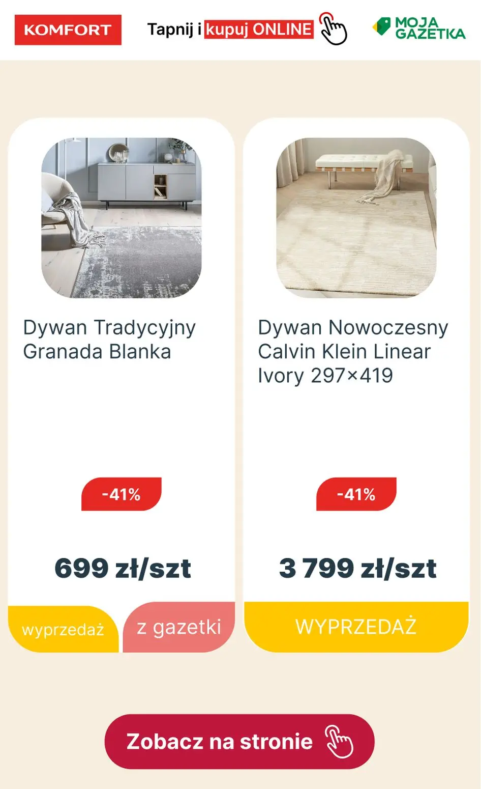 gazetka promocyjna KOMFORT Wyprzedaż dywanów do -50% - Strona 17