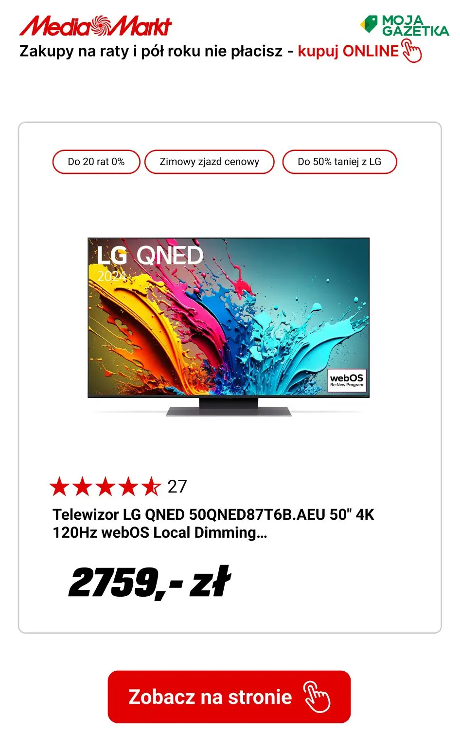 gazetka promocyjna Media Markt Do 50 rat 0% i pó roku nie pacisz!! - Strona 12