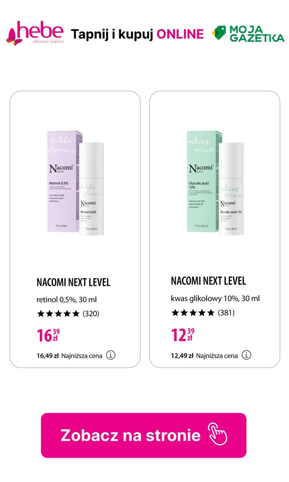 gazetka promocyjna hebe Produkty Nacomi do -50% TANIEJ!! - Strona 9