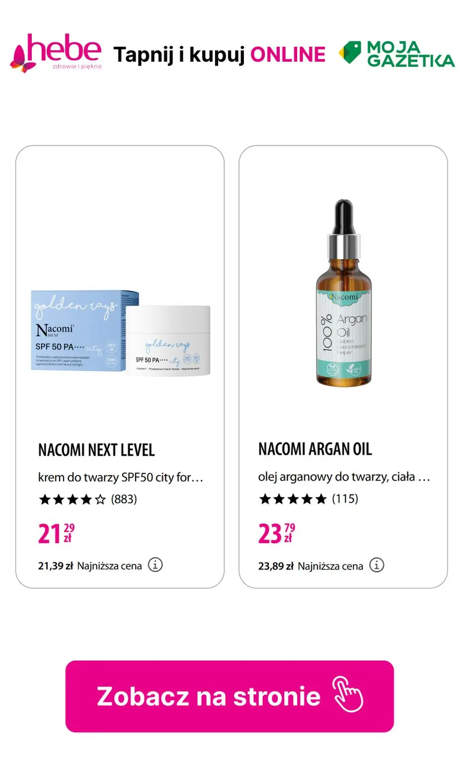 gazetka promocyjna hebe Produkty Nacomi do -50% TANIEJ!! - Strona 16