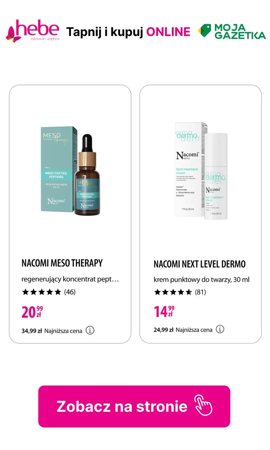 gazetka promocyjna hebe Produkty Nacomi do -50% TANIEJ!! - Strona 18