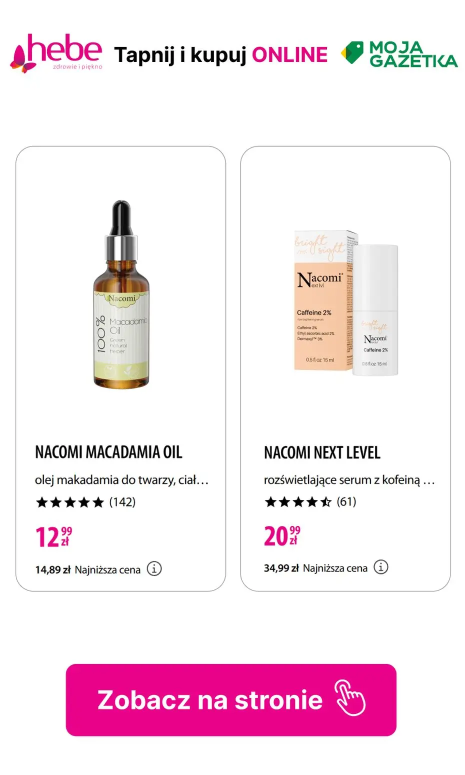 gazetka promocyjna hebe Produkty Nacomi do -50% TANIEJ!! - Strona 22