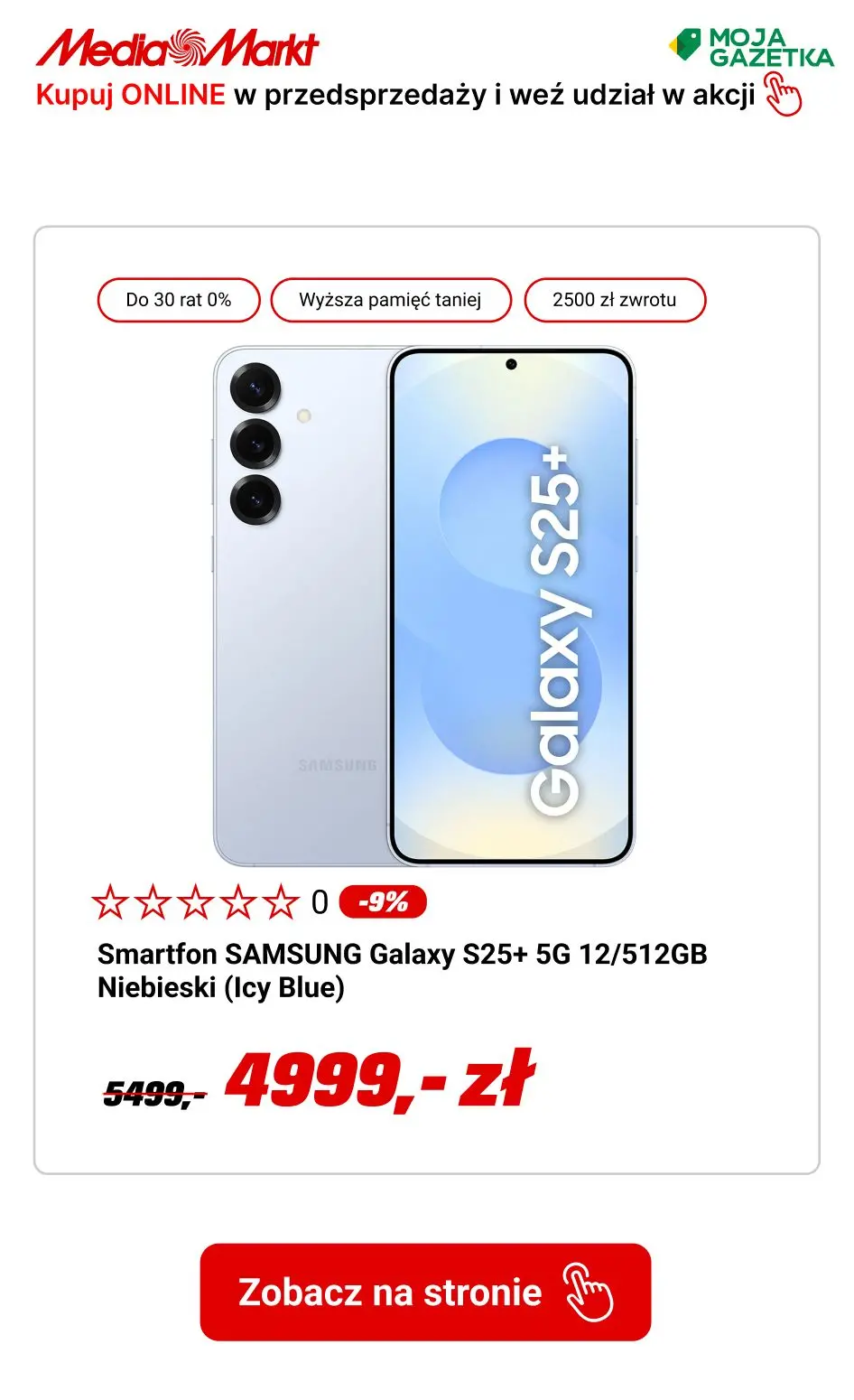 gazetka promocyjna Media Markt Przedsprzedaż Samsung Galaxy S25 - zamów i weź udział w akcji ODKUP. - Strona 9