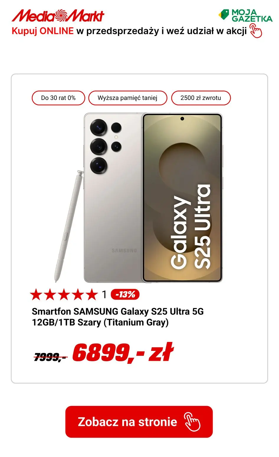 gazetka promocyjna Media Markt Przedsprzedaż Samsung Galaxy S25 - zamów i weź udział w akcji ODKUP. - Strona 15