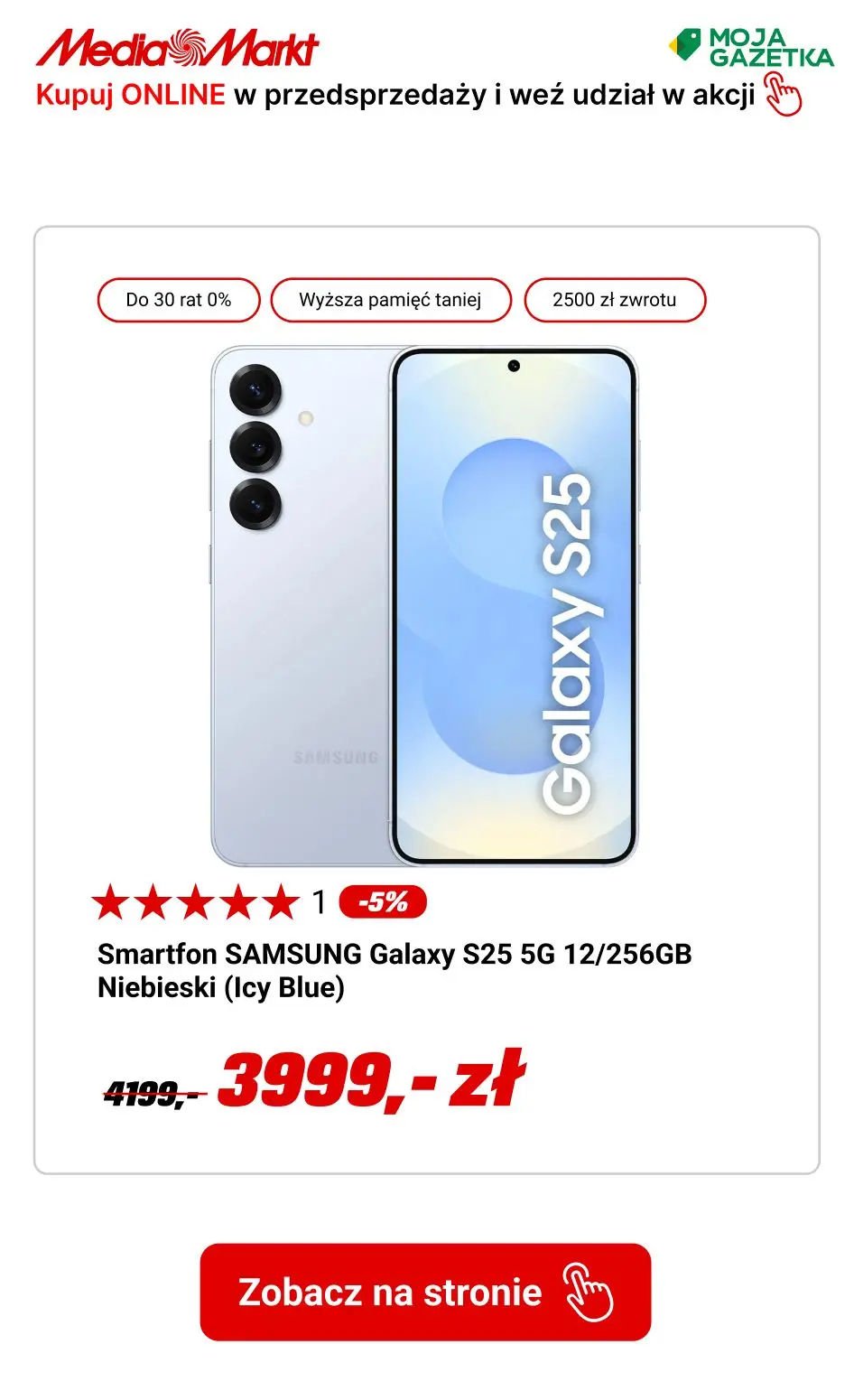 gazetka promocyjna Media Markt Przedsprzedaż Samsung Galaxy S25 - zamów i weź udział w akcji ODKUP. - Strona 17