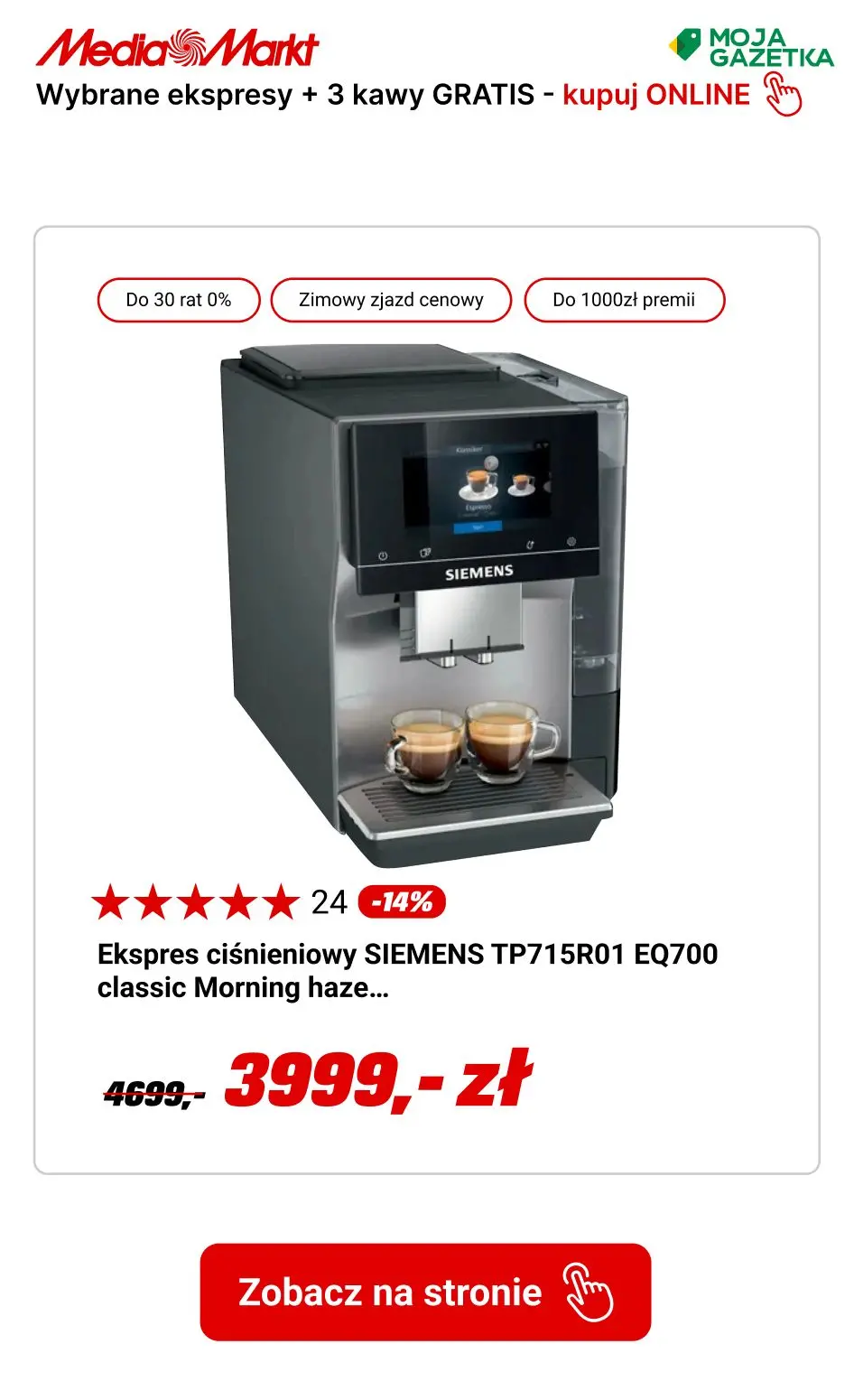 gazetka promocyjna Media Markt Kup Ekspres otrzymaj 3 kg kawy w PREZENCIE! - Strona 4