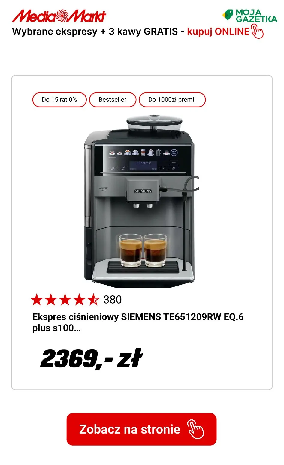 gazetka promocyjna Media Markt Kup Ekspres otrzymaj 3 kg kawy w PREZENCIE! - Strona 7