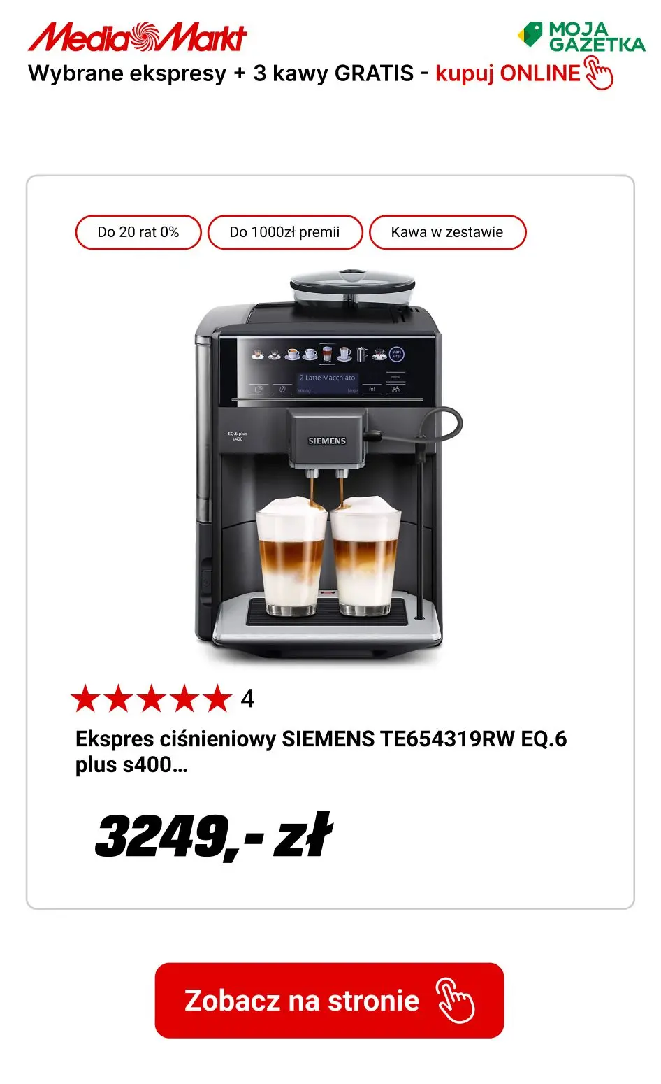 gazetka promocyjna Media Markt Kup Ekspres otrzymaj 3 kg kawy w PREZENCIE! - Strona 14