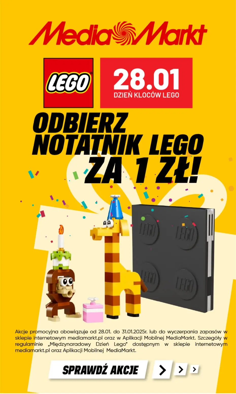 gazetka promocyjna Media Markt Międzynarodowy dzień klocków LEGO - Odbierz nagrodę za 1zł! - Strona 1