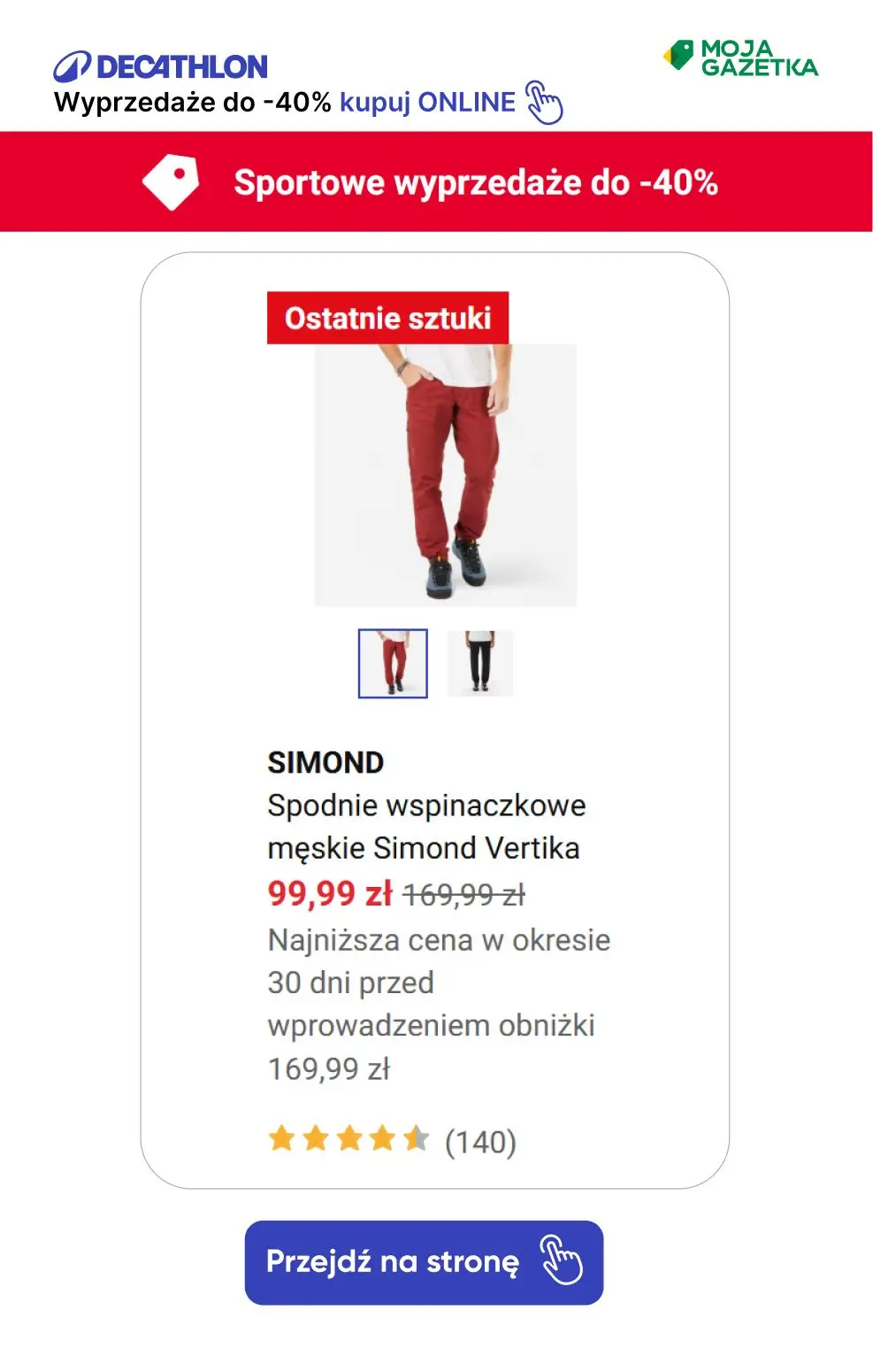 gazetka promocyjna Decathlon Sportowe wyprzedaże do -40%! - Strona 8