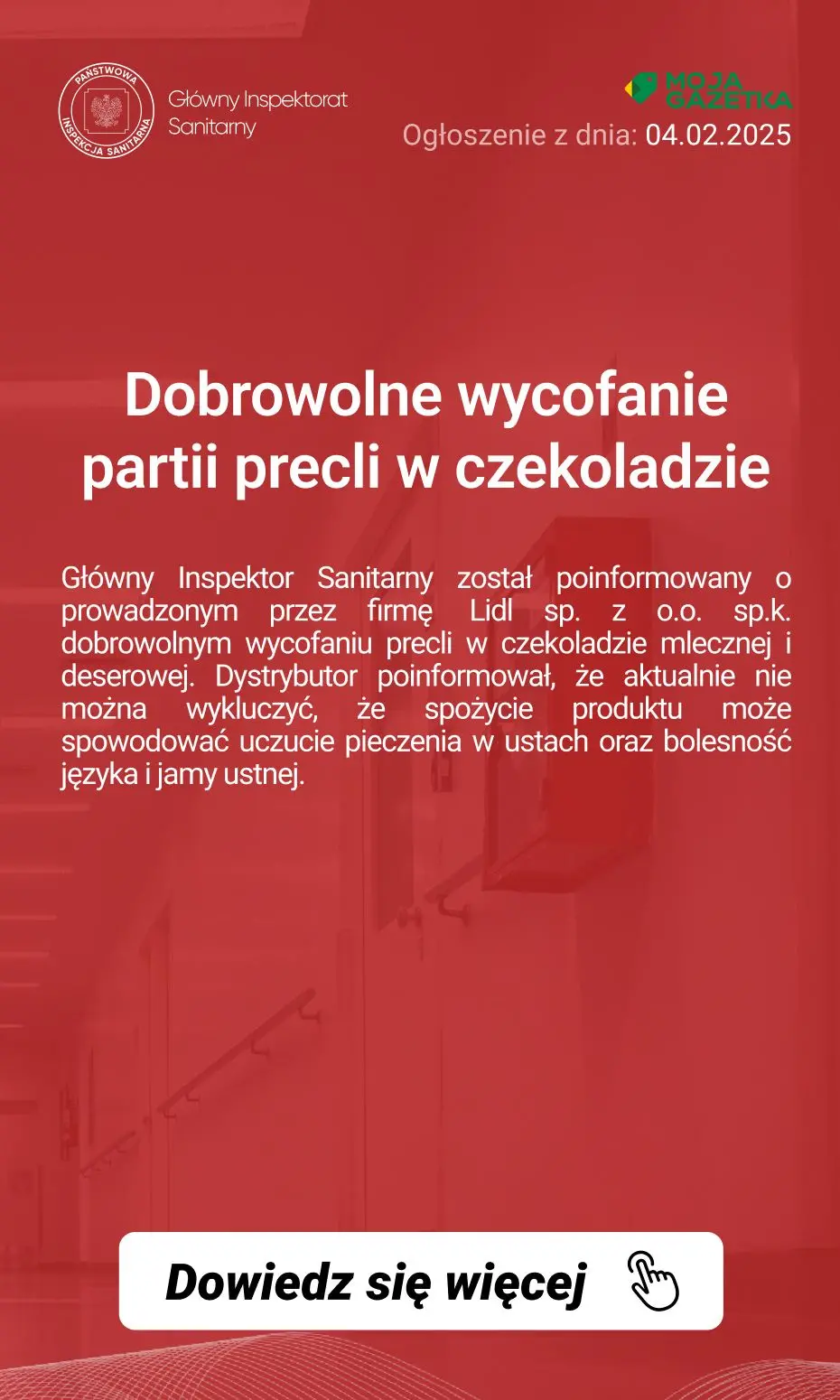 gazetka promocyjna Ostrzeżenia i alerty Ostrzeżenie publiczne dotyczące żywności: Dobrowolne wycofanie partii precli w czekoladzie - Strona 2