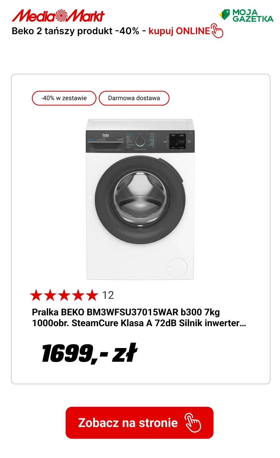 gazetka promocyjna Media Markt Beko w zestawie TANIEJ do -40%! - Strona 12