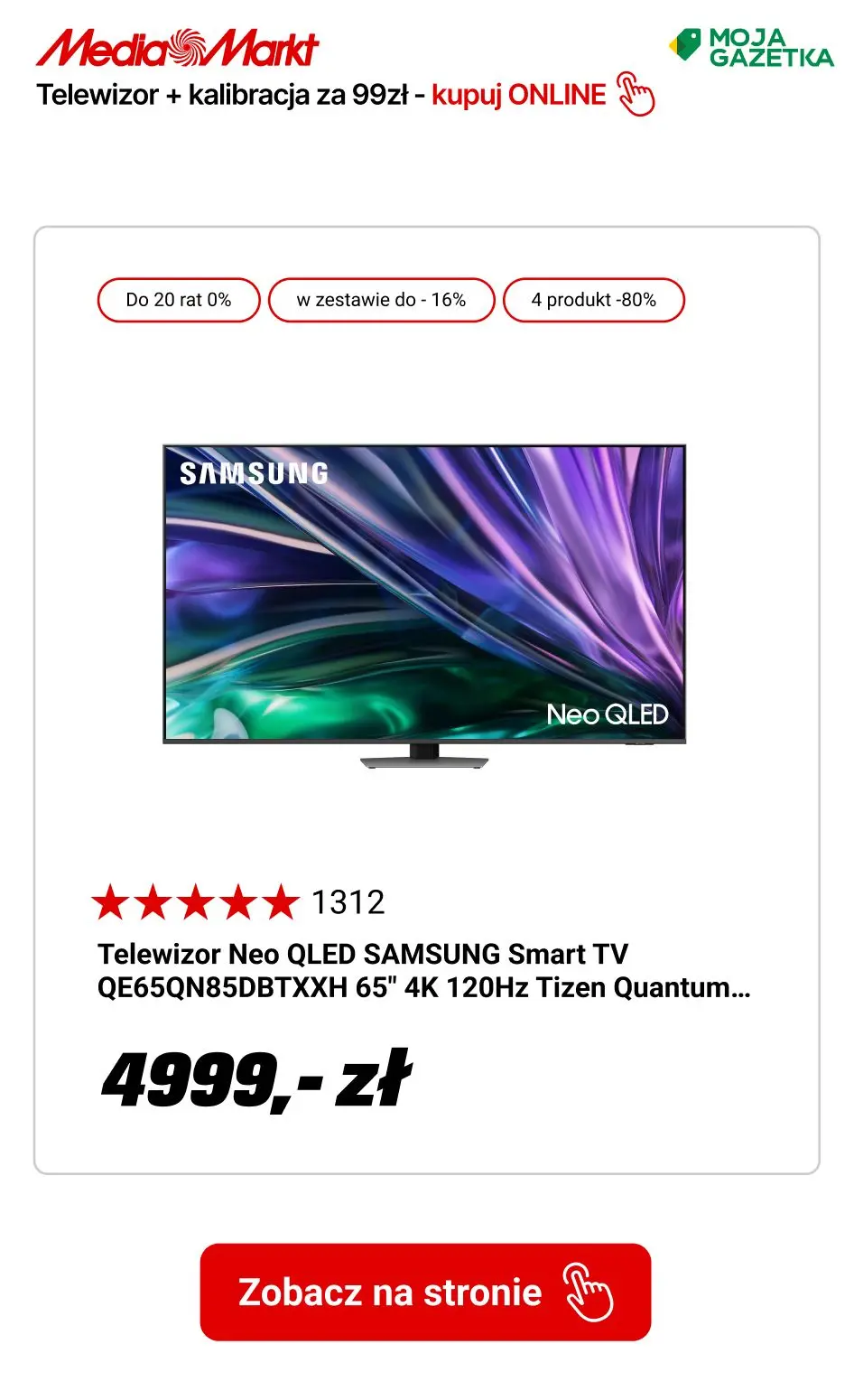 gazetka promocyjna Media Markt Wszystkie TV z kalibracją za 99zł! - Strona 2