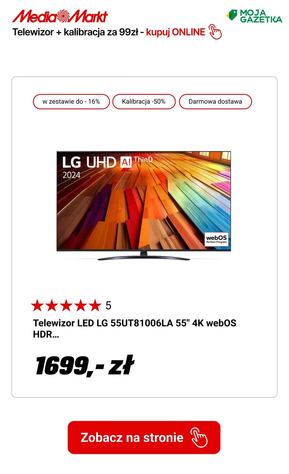 gazetka promocyjna Media Markt Wszystkie TV z kalibracją za 99zł! - Strona 5