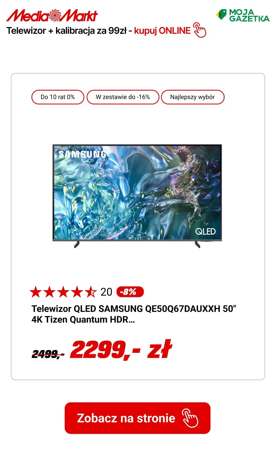 gazetka promocyjna Media Markt Wszystkie TV z kalibracją za 99zł! - Strona 10